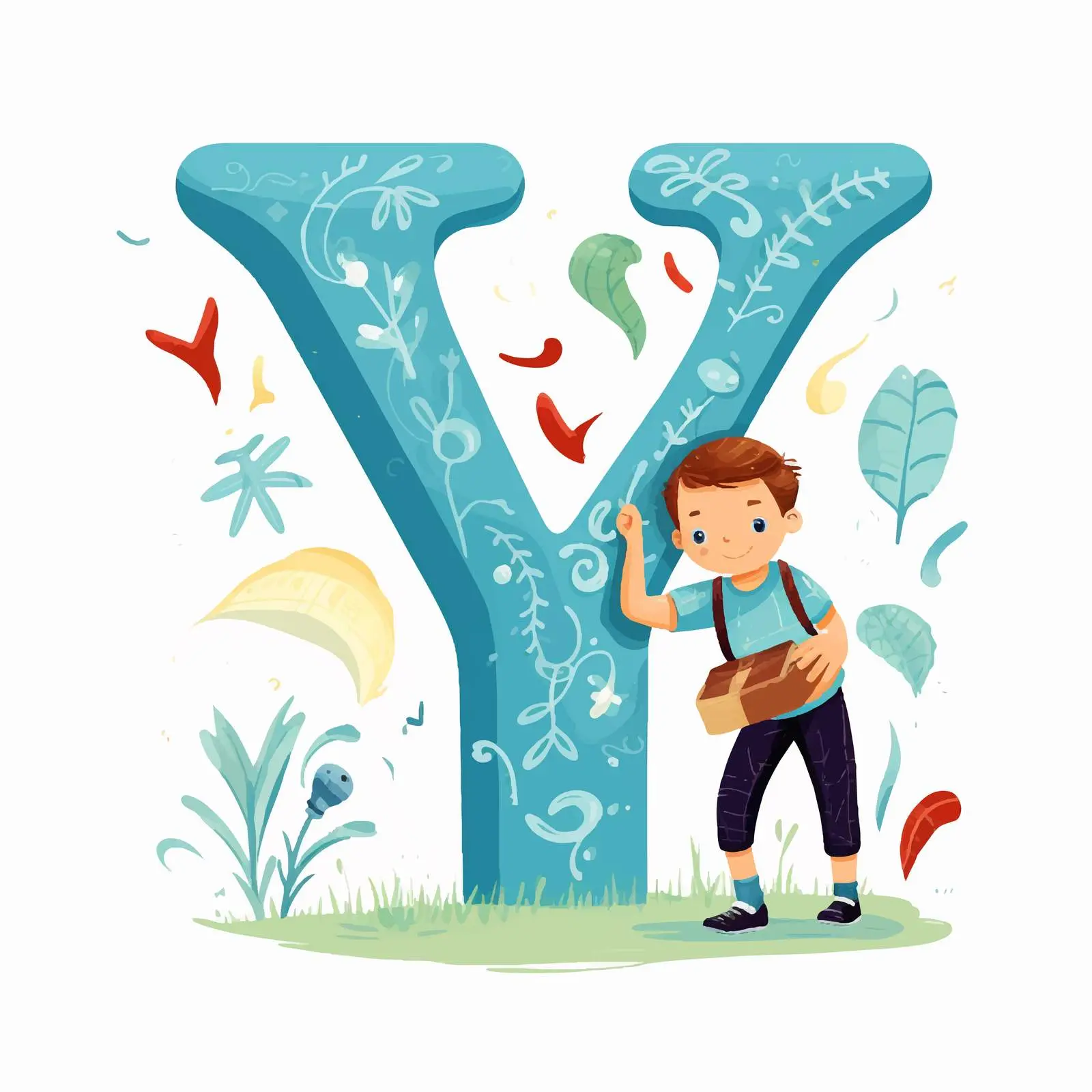 Capital Letter Y - Childish English Alphabet — free download from Dotvec