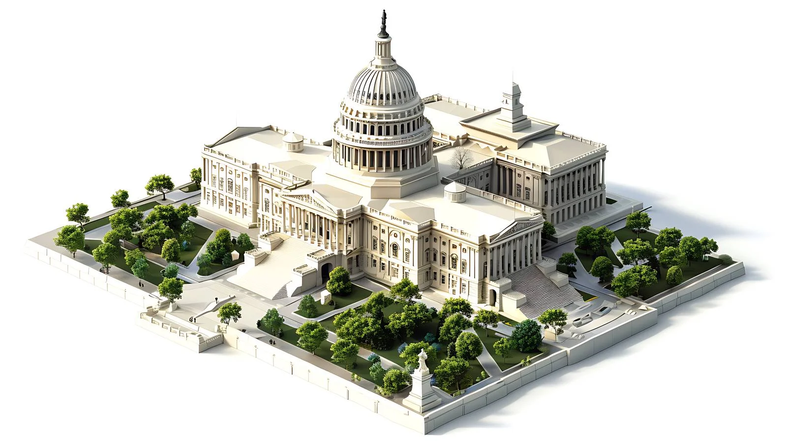 Capitol Building Aerial Perspective on White — free download from Dotvec