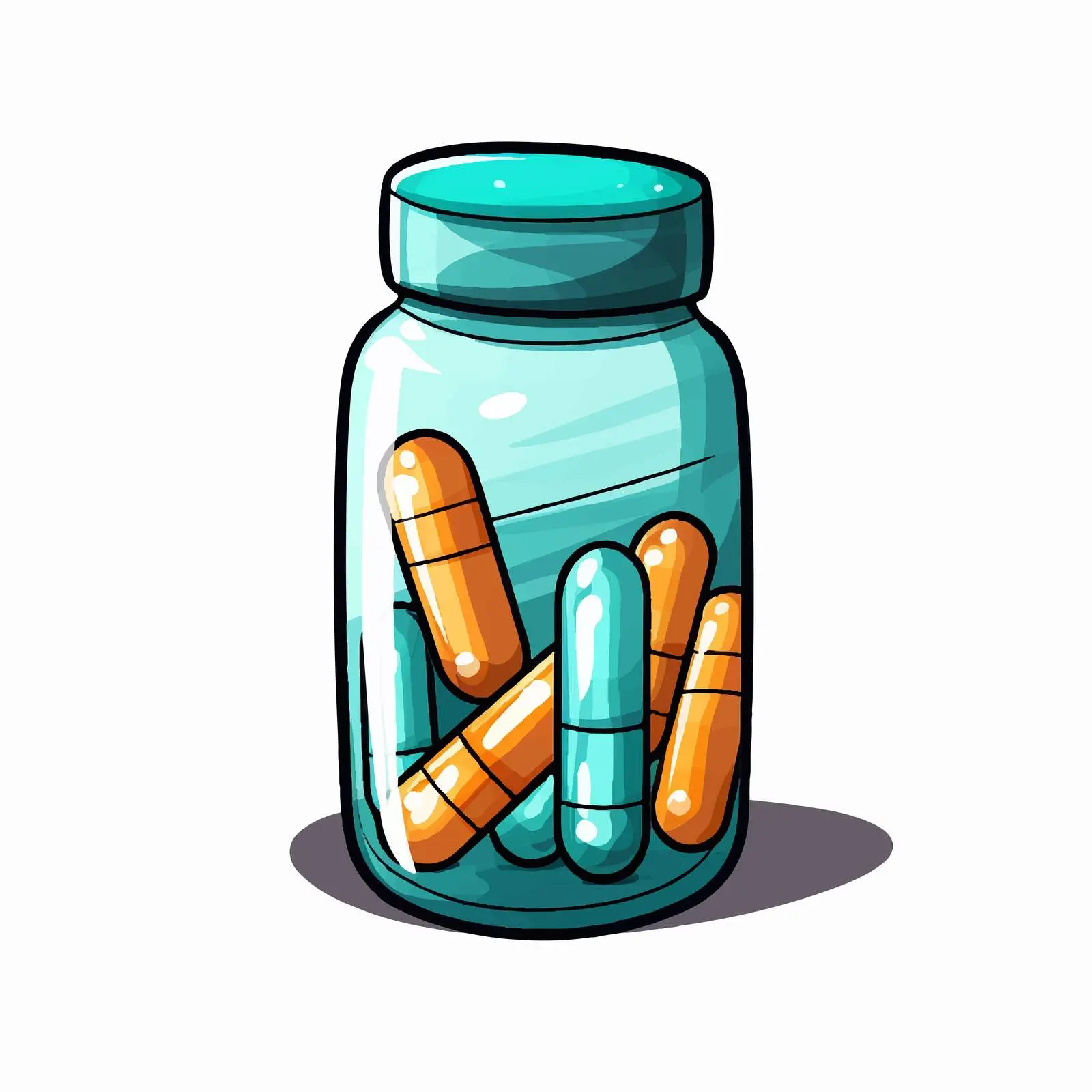 Cartoon Capsule Drug Isolated Vector Illustration — free download from Dotvec