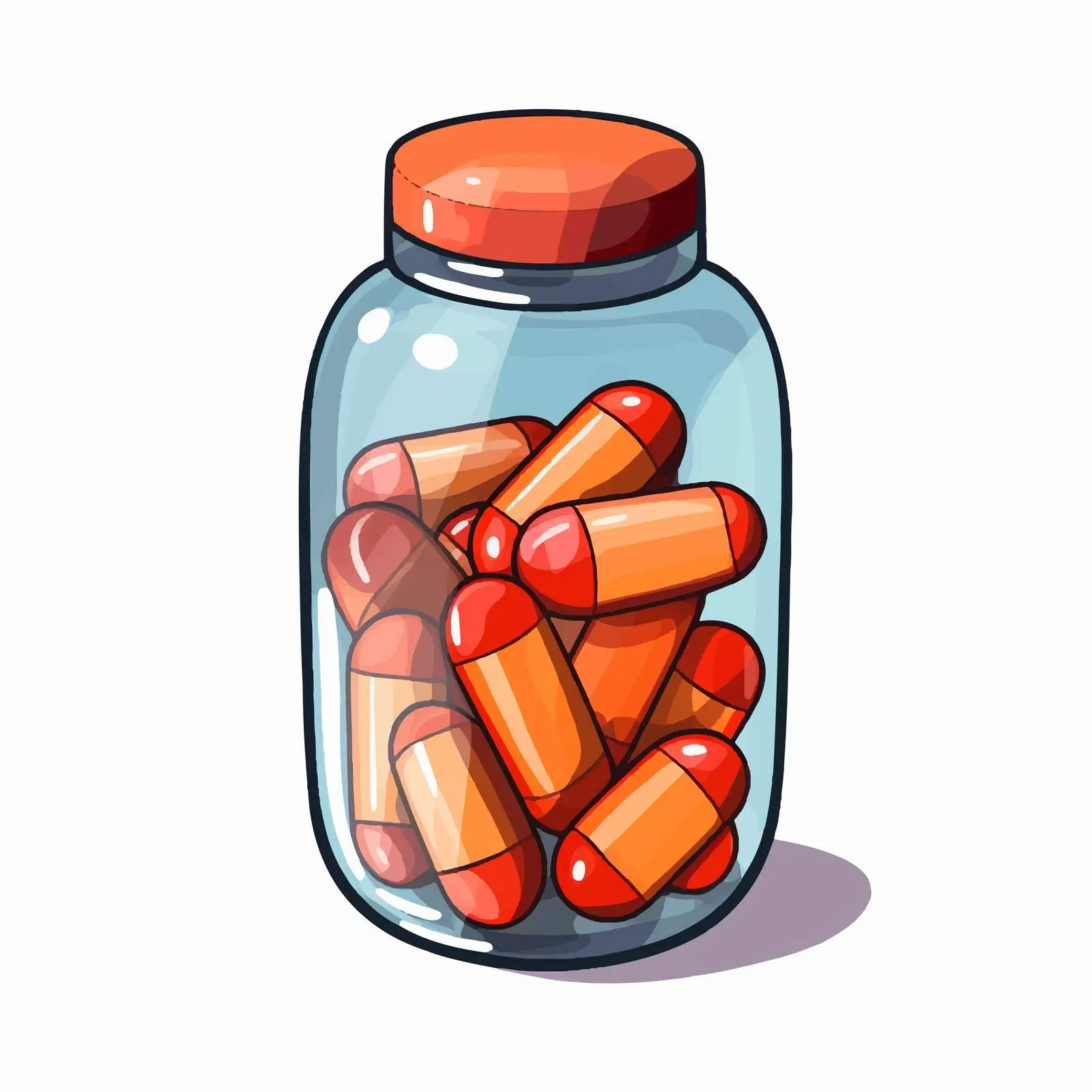 Cartoon Capsule Drug Icon Vector Illustration — free download from Dotvec