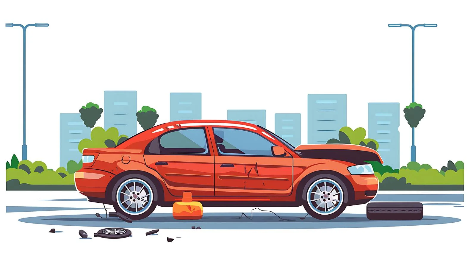 Vehicle Breakdown with Flat Tire — free download from Dotvec