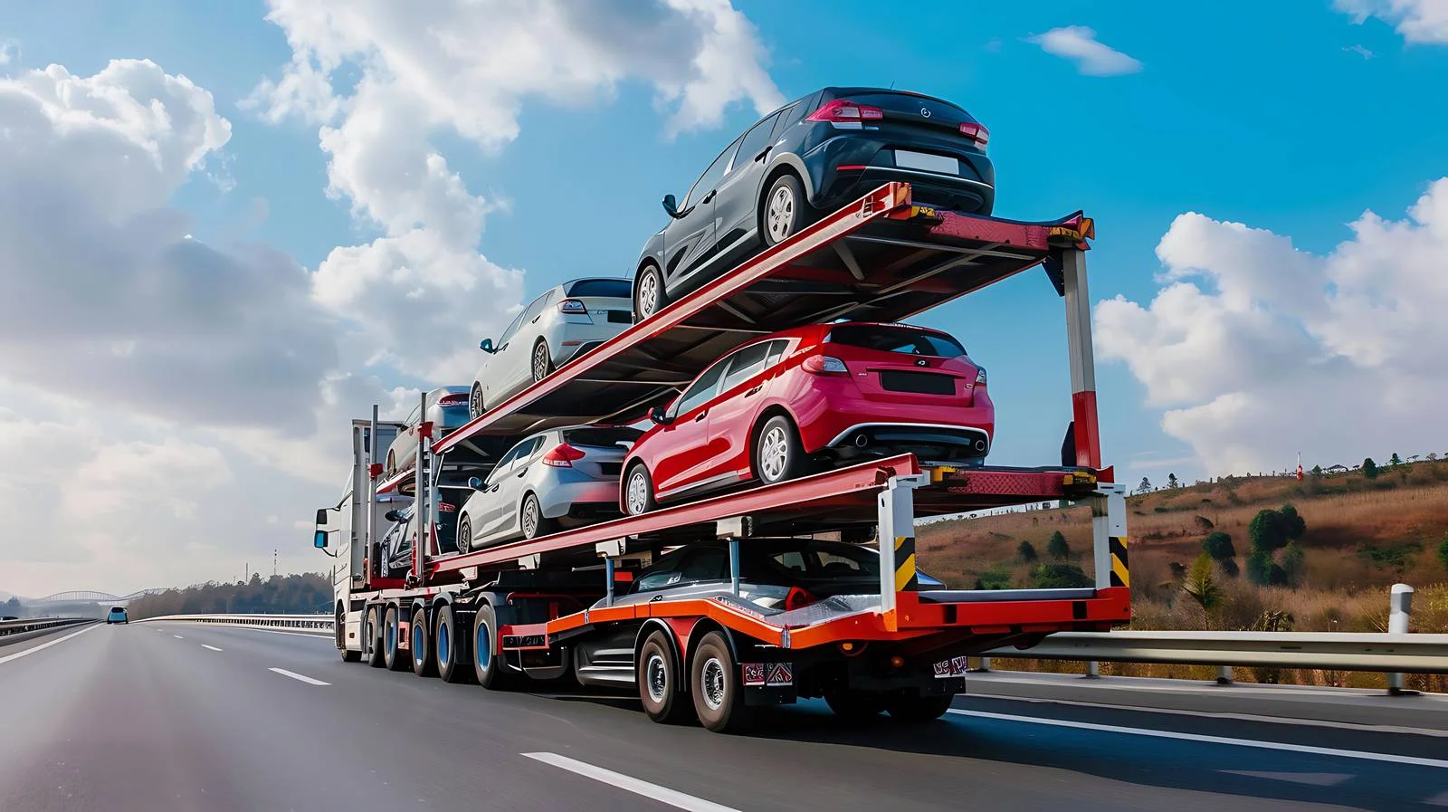 Highway Car Carrier Trailer Transporting Vehicles — free download from Dotvec