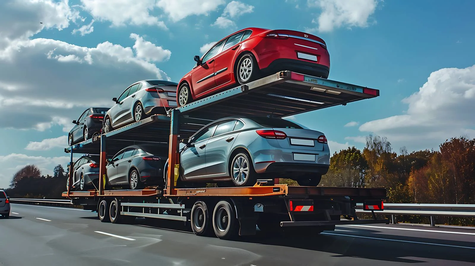 Car Carrier Hauls Cars on Highway — free download from Dotvec