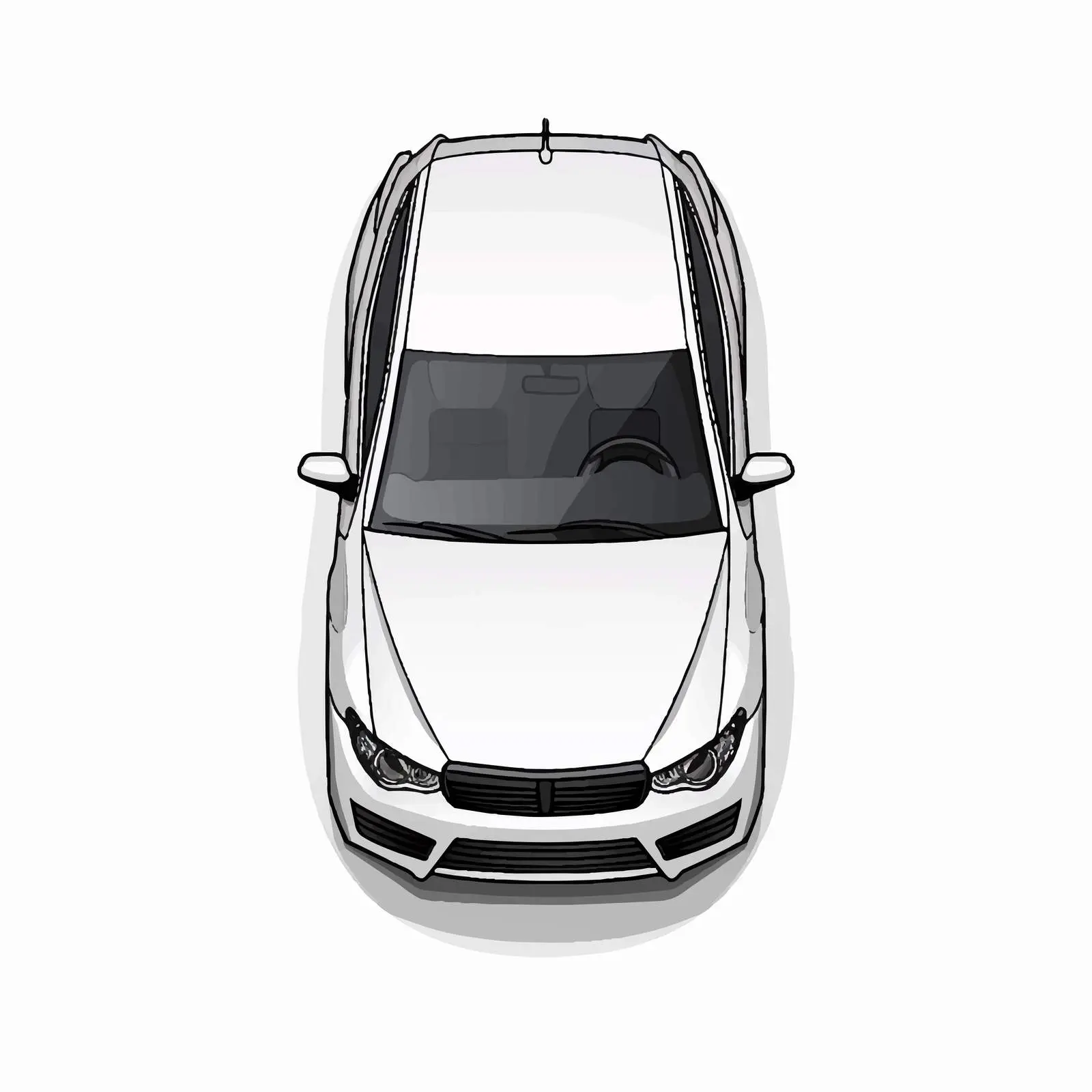 Car Line Vector Illustration Isolated on White Background — free download from Dotvec