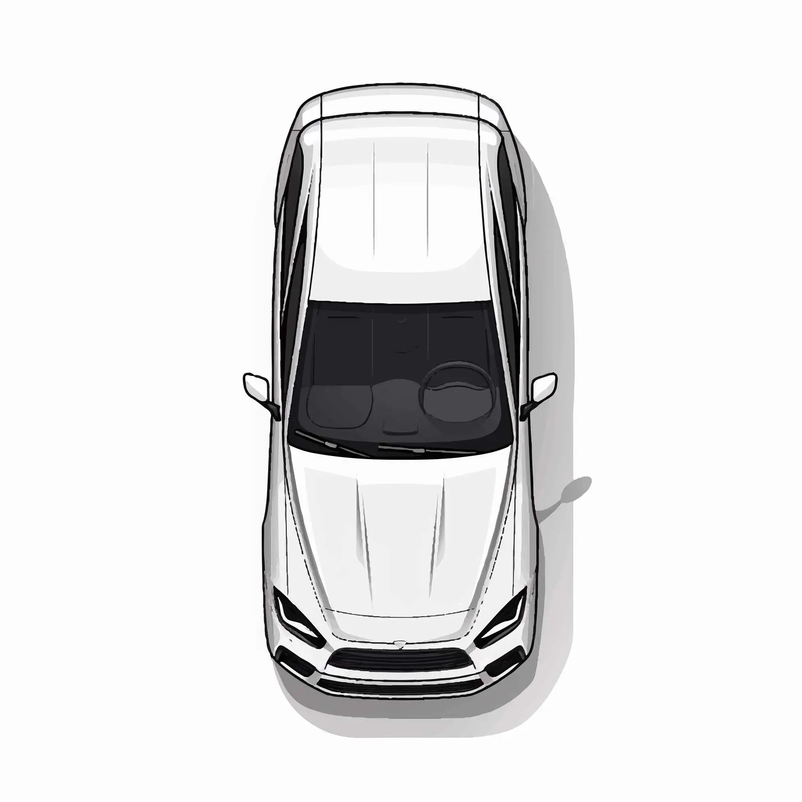 Car Line Vector Illustration on White Background — free download from Dotvec