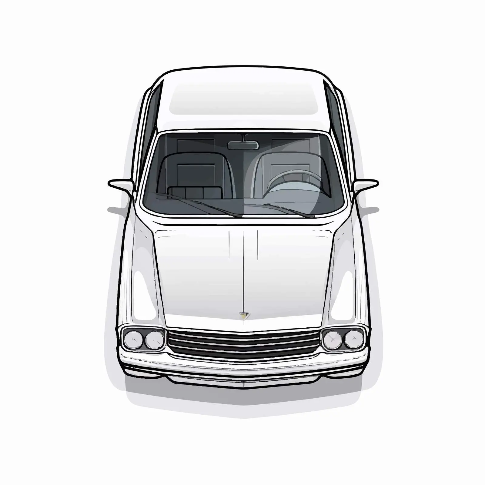 Car Line Vector Illustration on White Background – free vehicle illustration image from Dotvec
