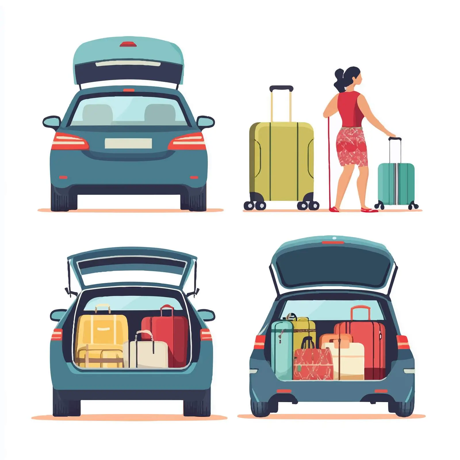 Car Trunk Luggage Set Overview — free download from Dotvec