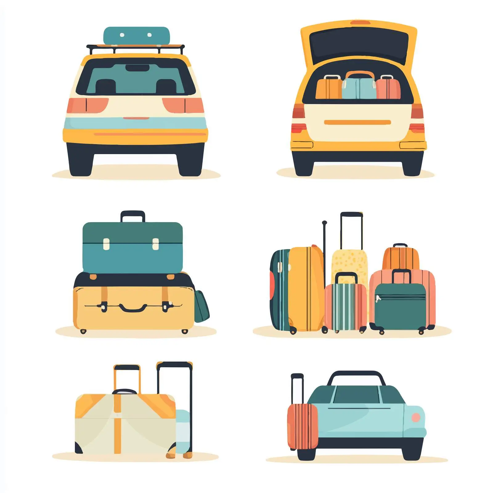 Car Trunk Luggage Arrangement Vector — free download from Dotvec