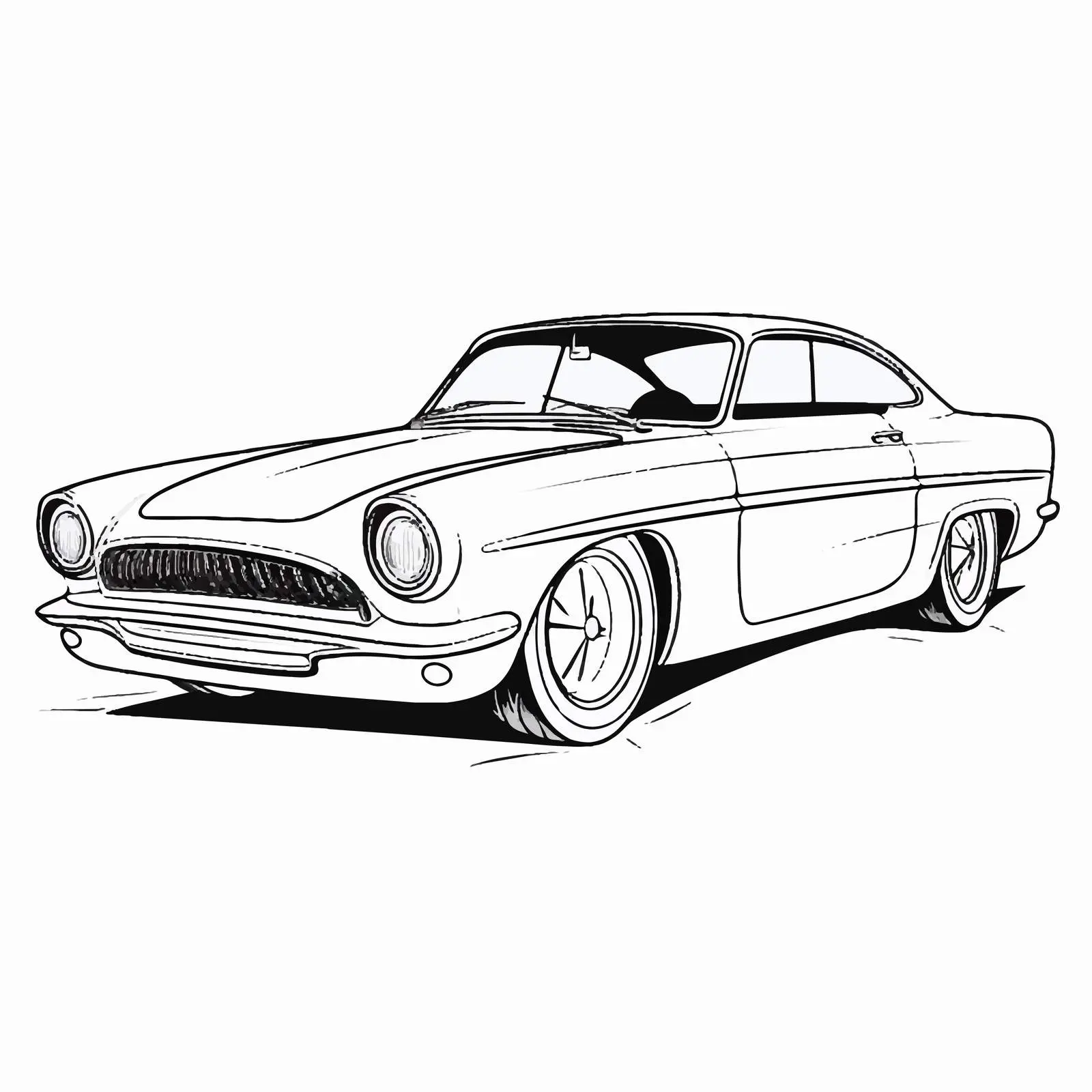 Cartoon Car Outline Vector Illustration — free download from Dotvec