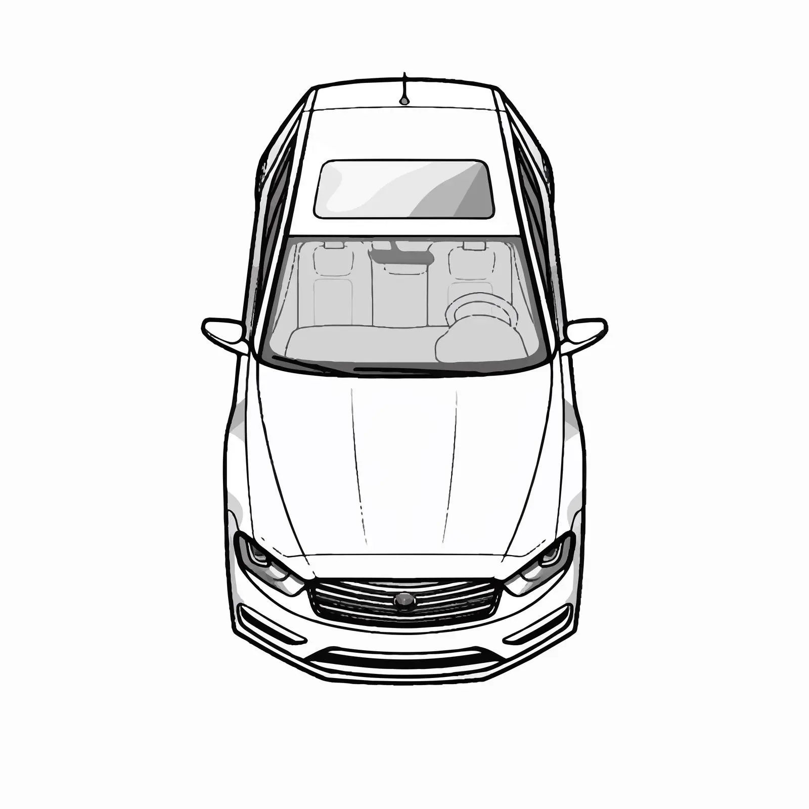 Car Outline Vector Illustration on White Background — free download from Dotvec