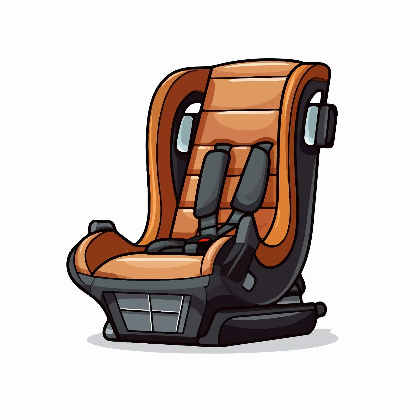 Car Seat with Seat Belts Vector Illustration – free harness image from Dotvec