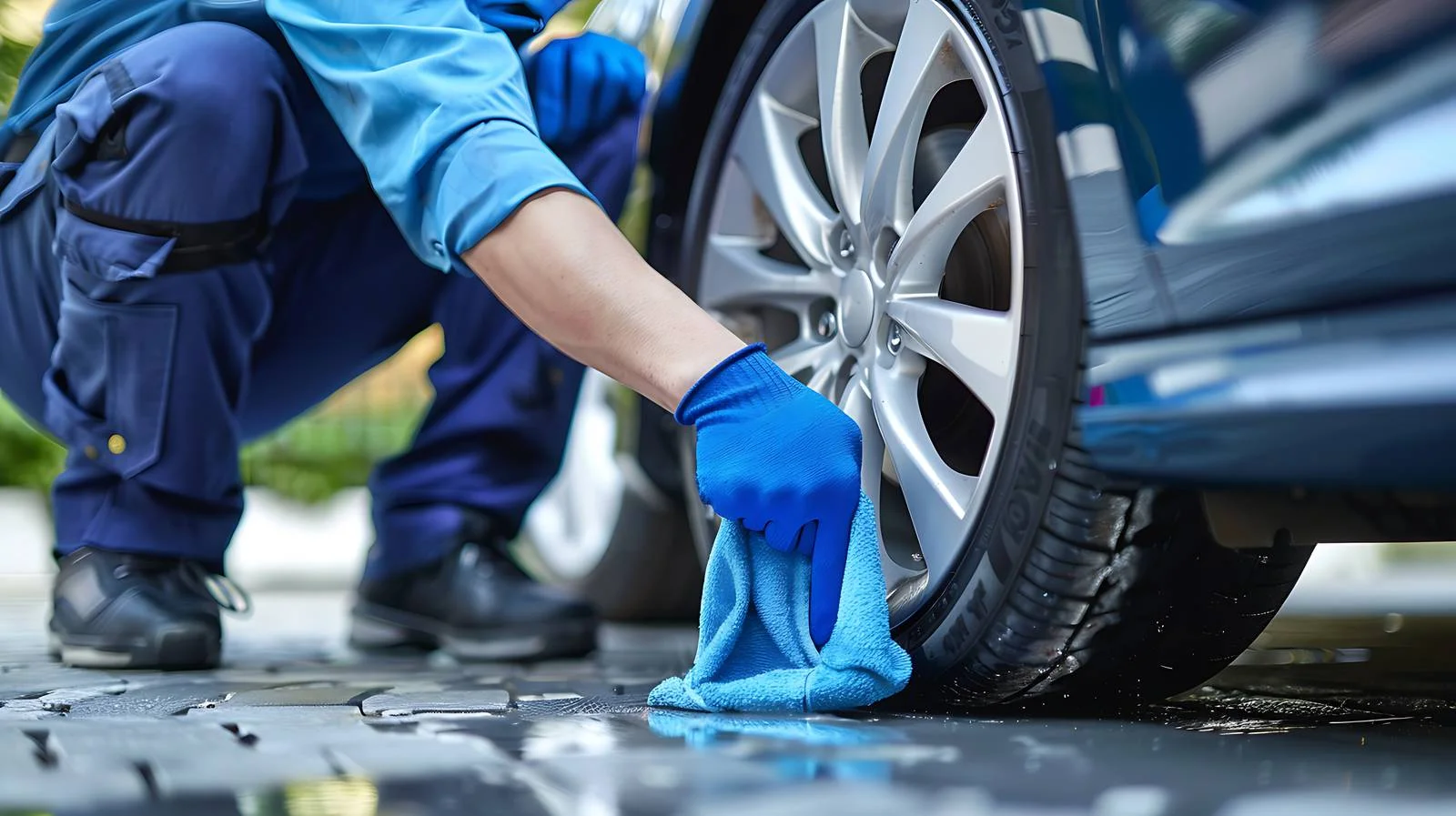 Professional Car Detailer Polishing Wheels — free download from Dotvec