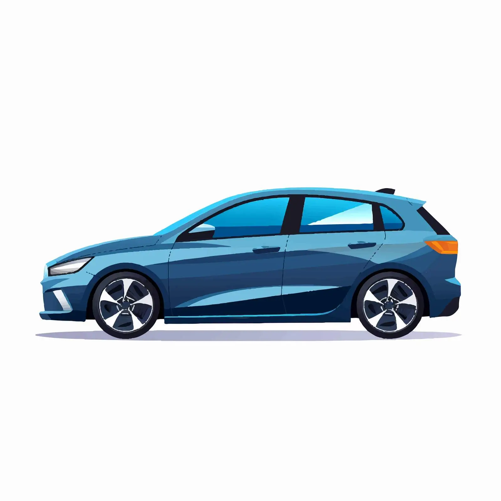 Blue Hatchback Car Side View Vector Image – free urban vehicle image from Dotvec