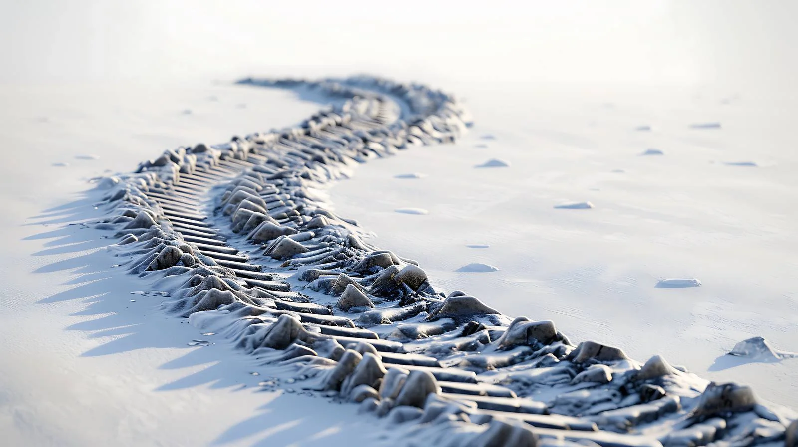 Vehicle Tire Imprints in Snow Close-Up — free download from Dotvec