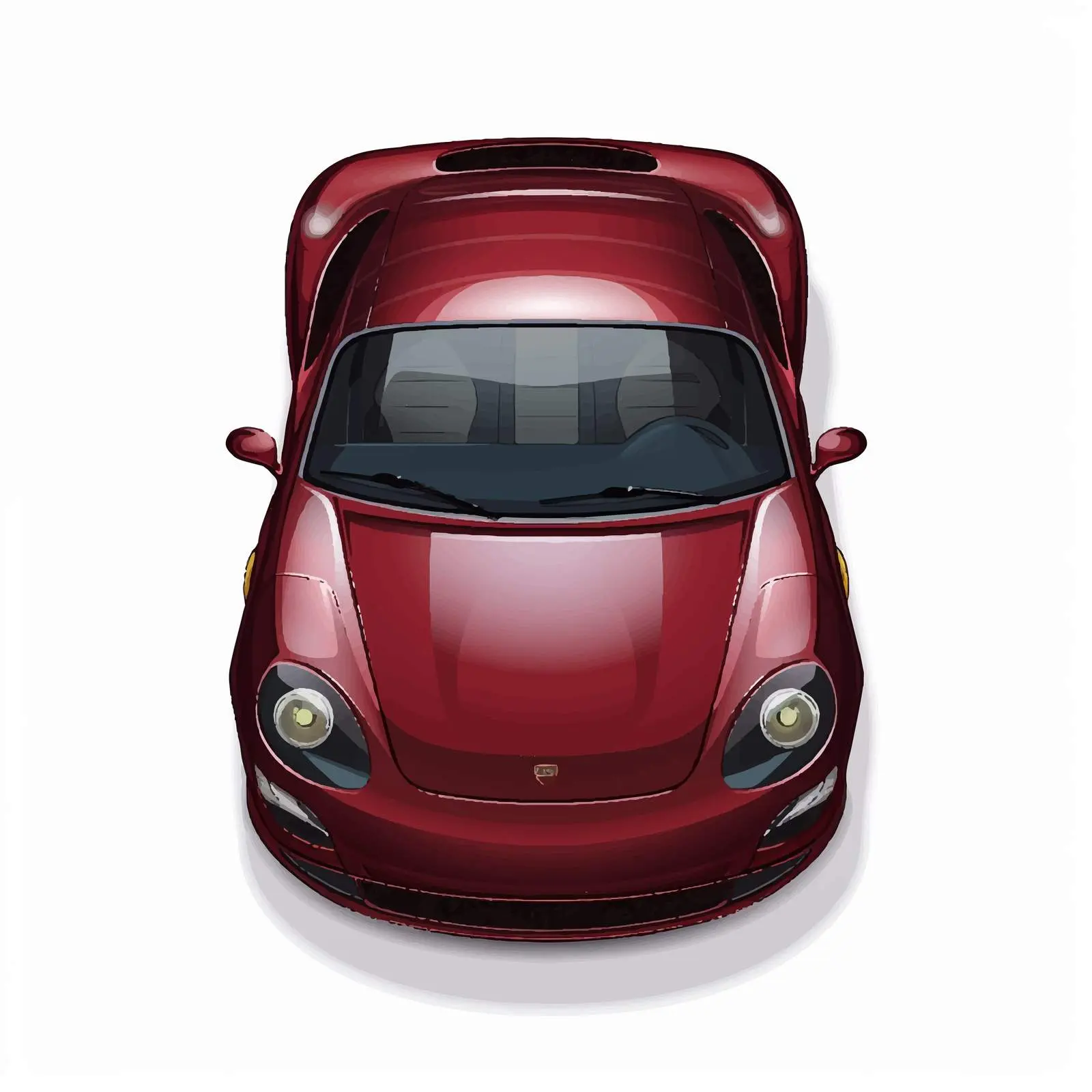 Top View Car Vector Illustration on White Background — free download from Dotvec