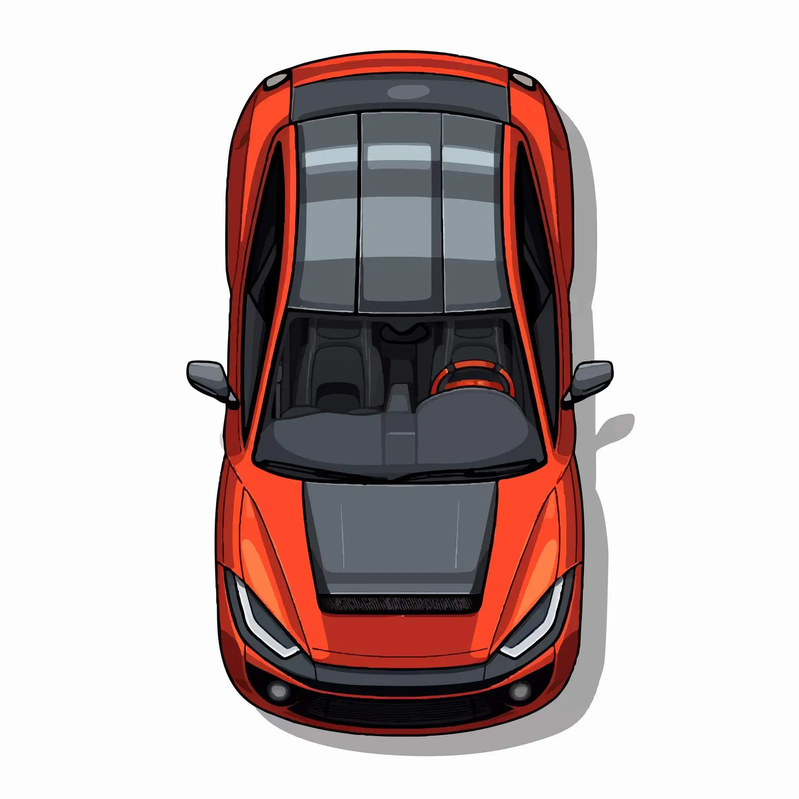Top View Car Vector Illustration on White Background — free download from Dotvec