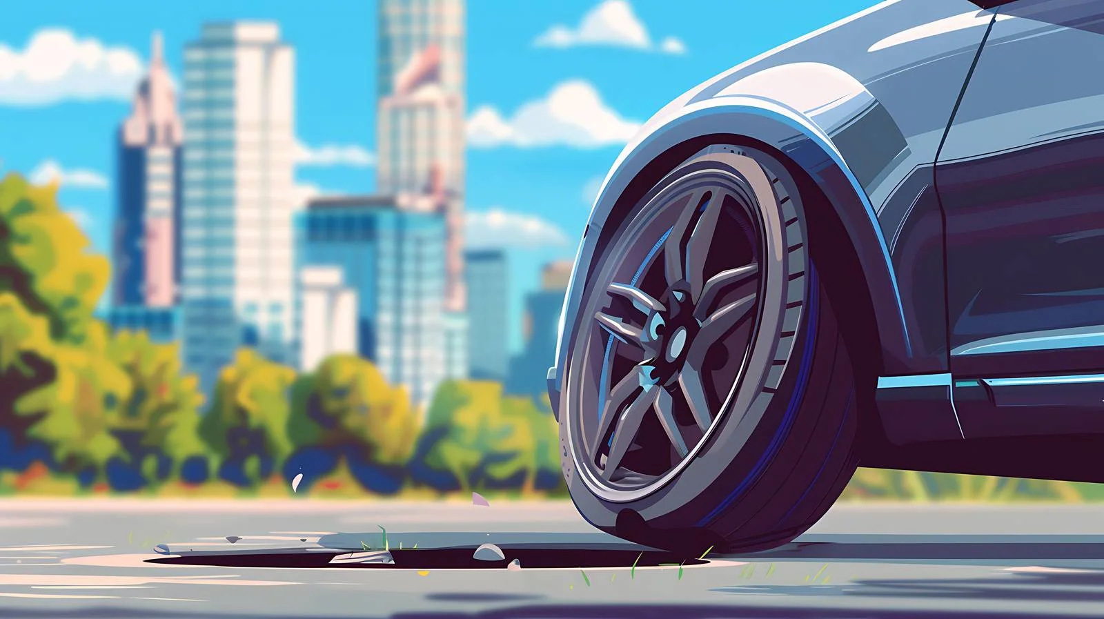 Flat Tire on City Road — free download from Dotvec