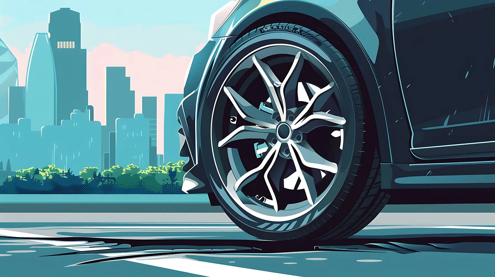 Flat Tire in City Road — free download from Dotvec