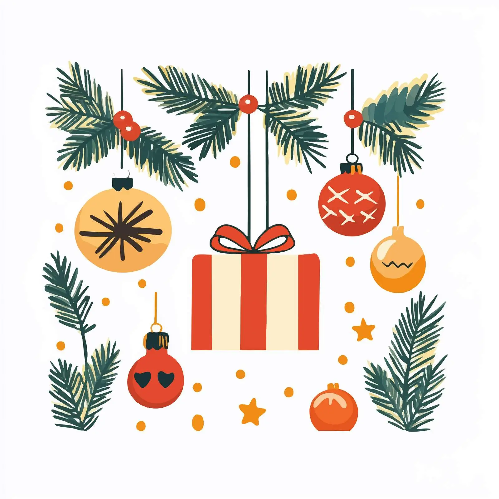 Christmas Card Flat Vector Illustration — free download from Dotvec