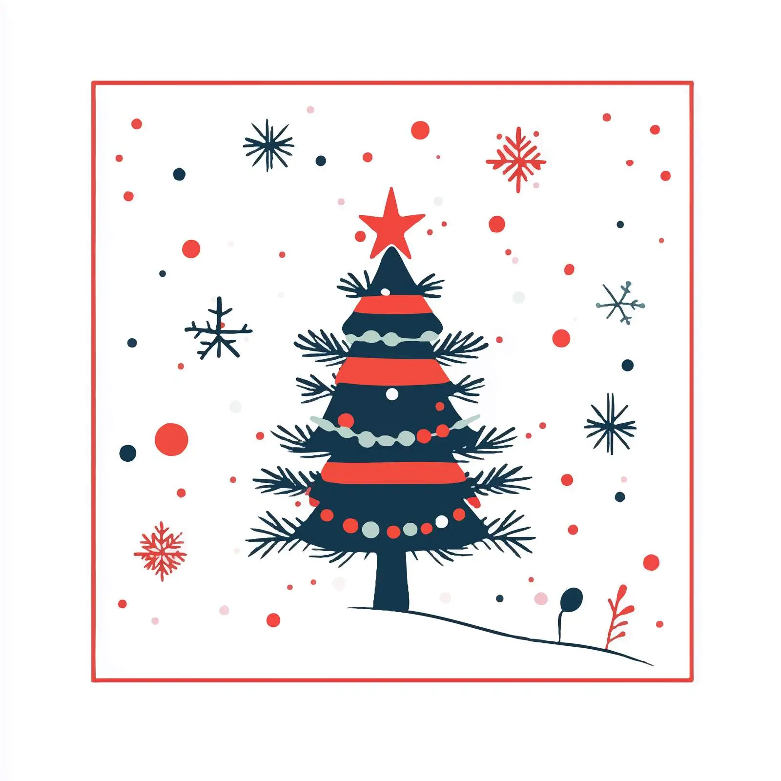 Christmas Card Flat Vector Illustration — free download from Dotvec