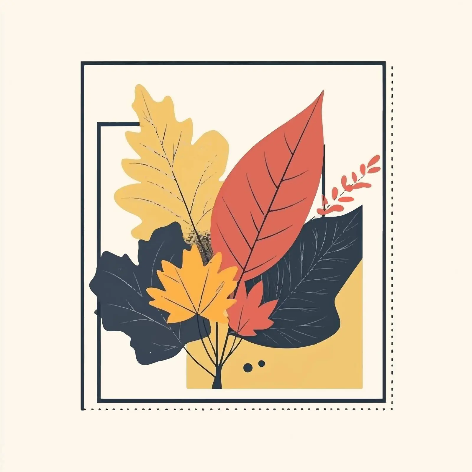 Happy Thanksgiving Autumn Leaves Card – free thankfulness image from Dotvec