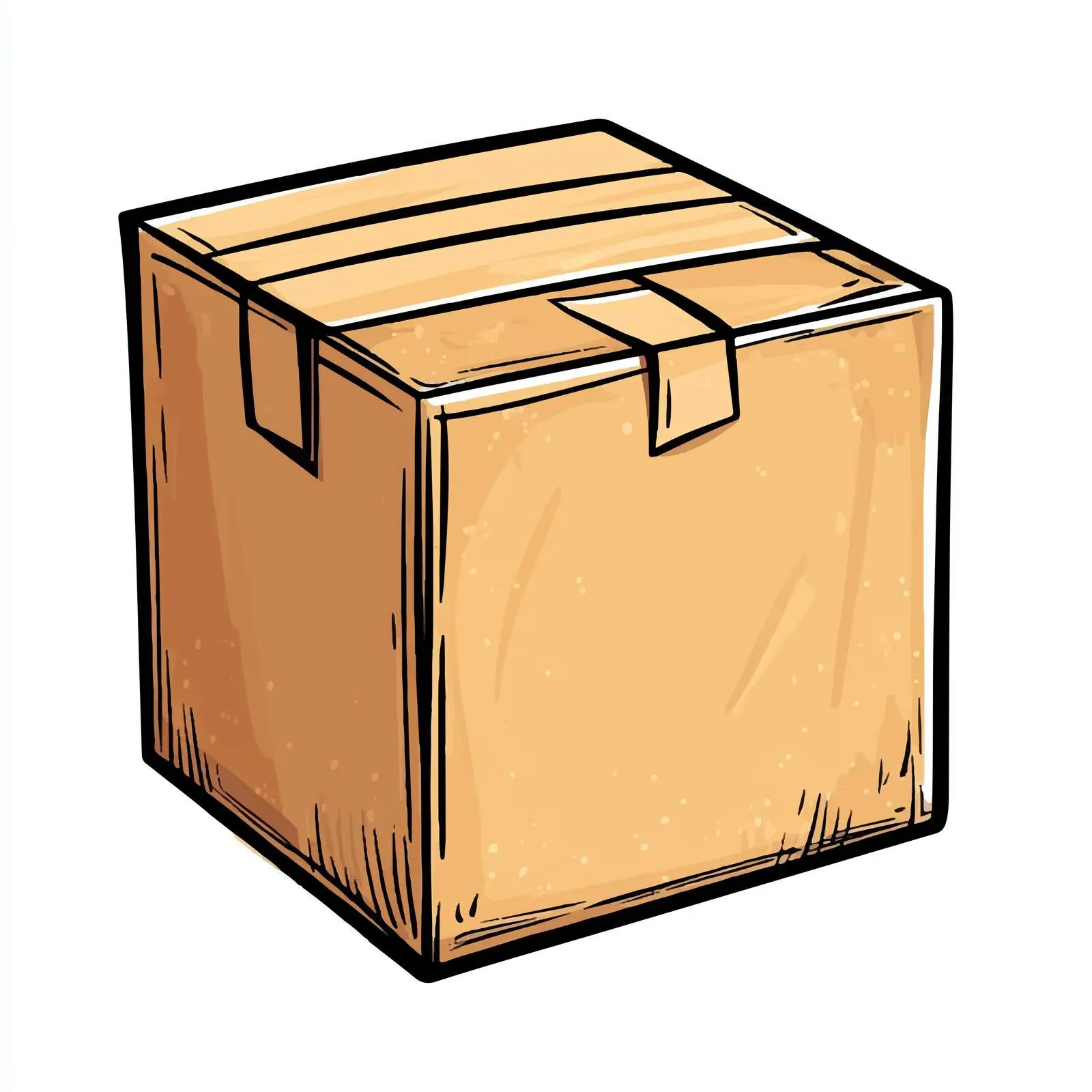 Hand-Drawn Cartoon Cardboard Box Vector — free download from Dotvec