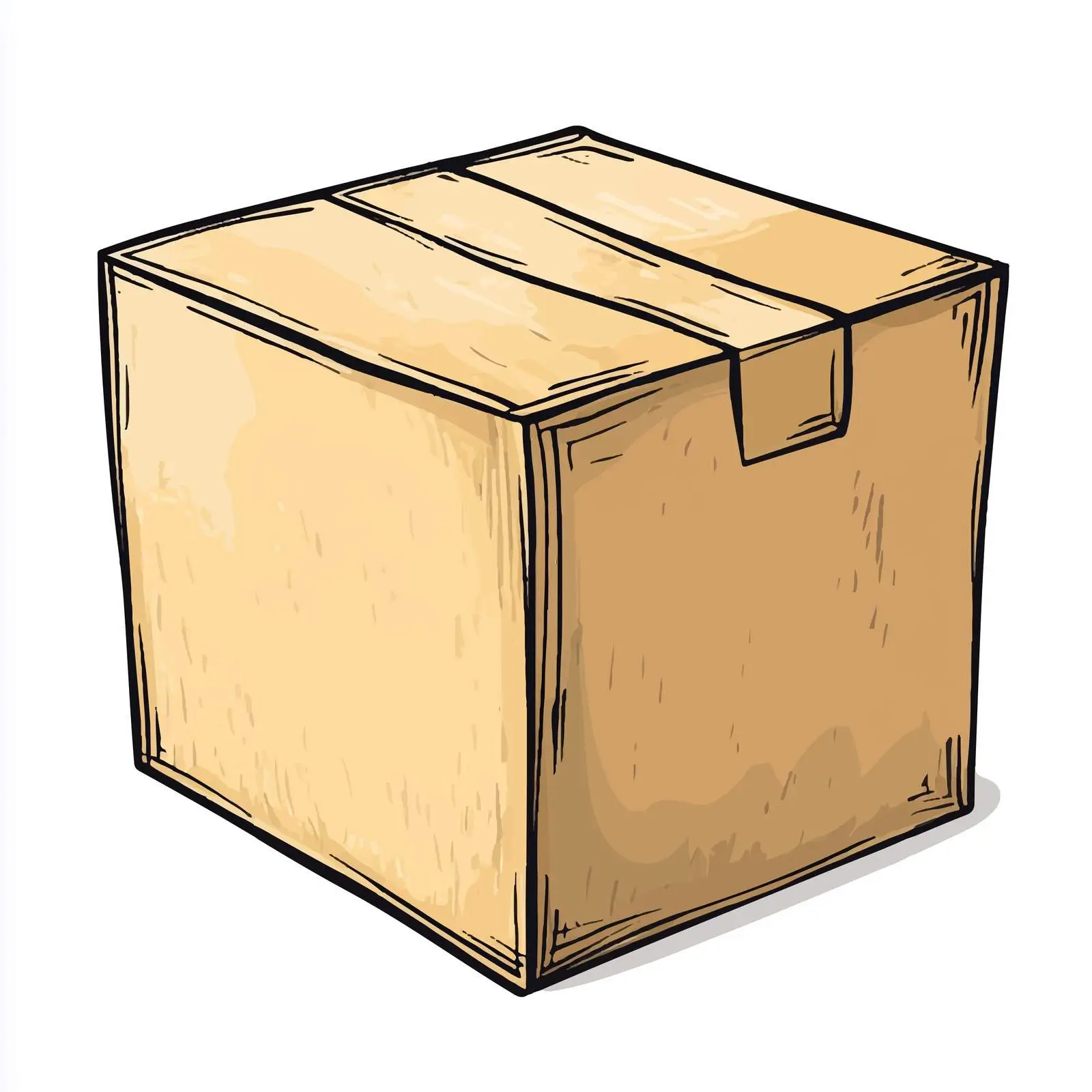 Hand Drawn Cartoon Cardboard Box — free download from Dotvec