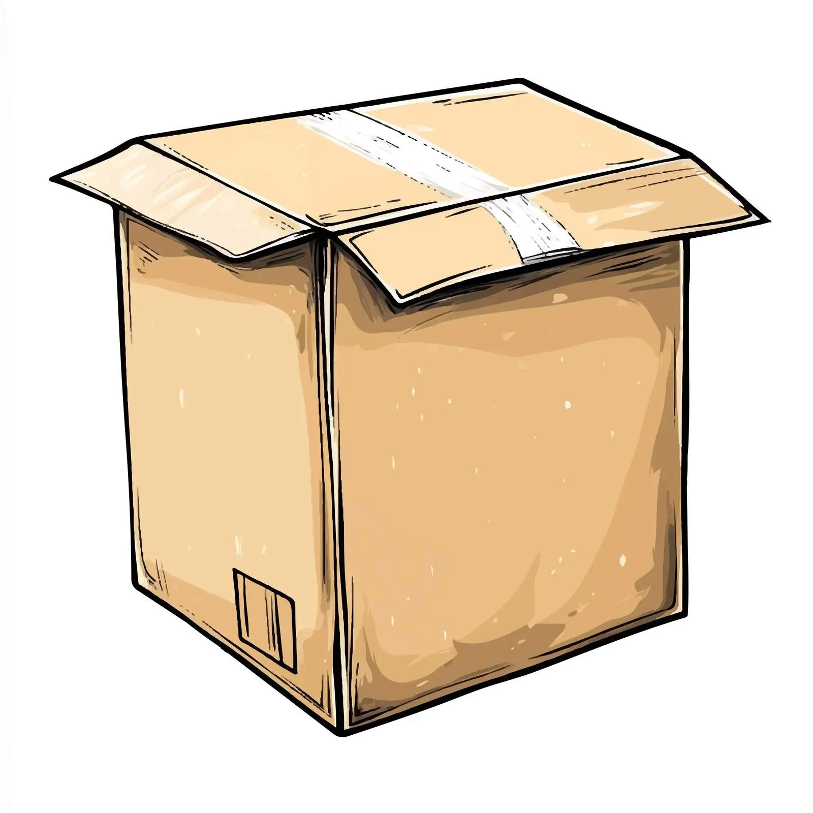 Hand-Drawn Cartoon Cardboard Box Vector — free download from Dotvec