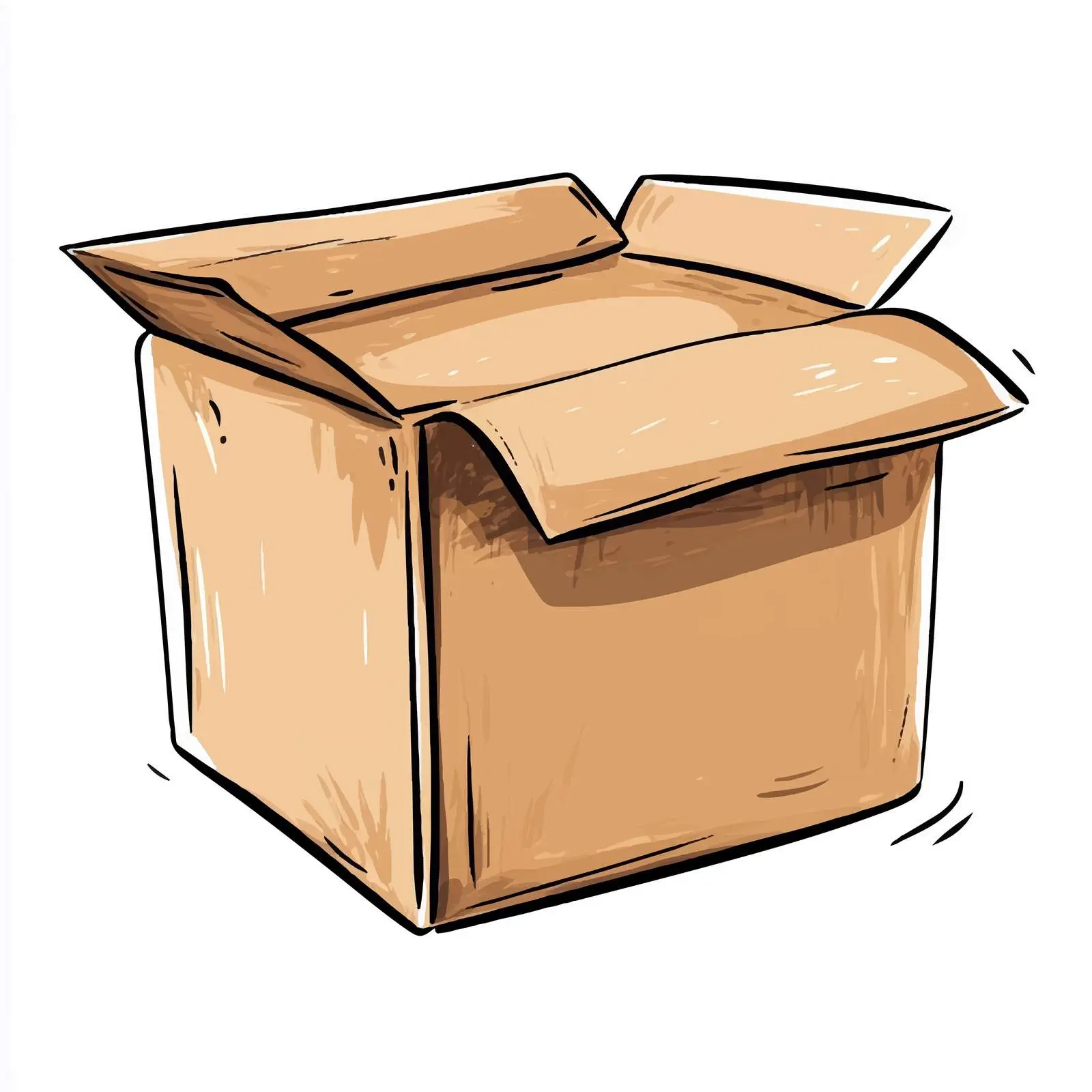 Hand-Drawn Cartoon Cardboard Box Vector — free download from Dotvec