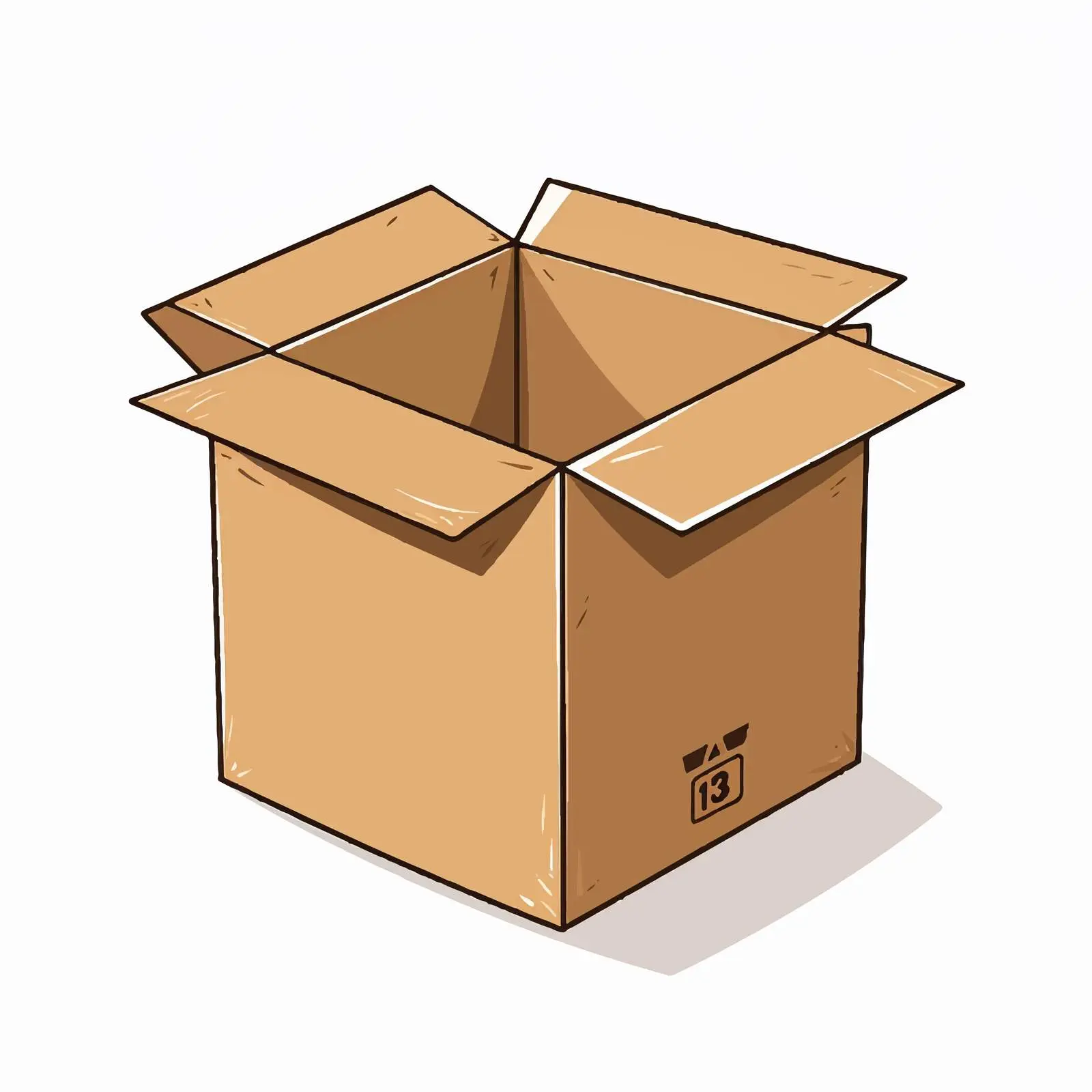 Line Art Cardboard Box Vector Illustration — free download from Dotvec