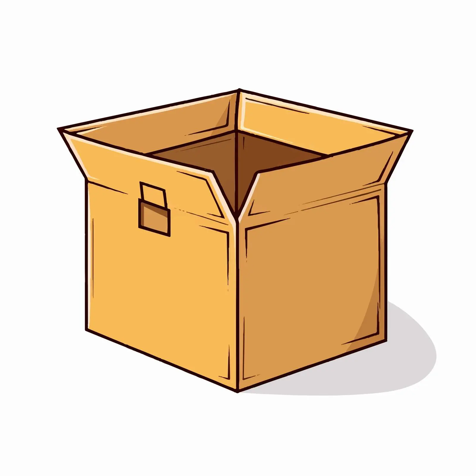 Cardboard Box Outline Vector Illustration – free inventory image from Dotvec