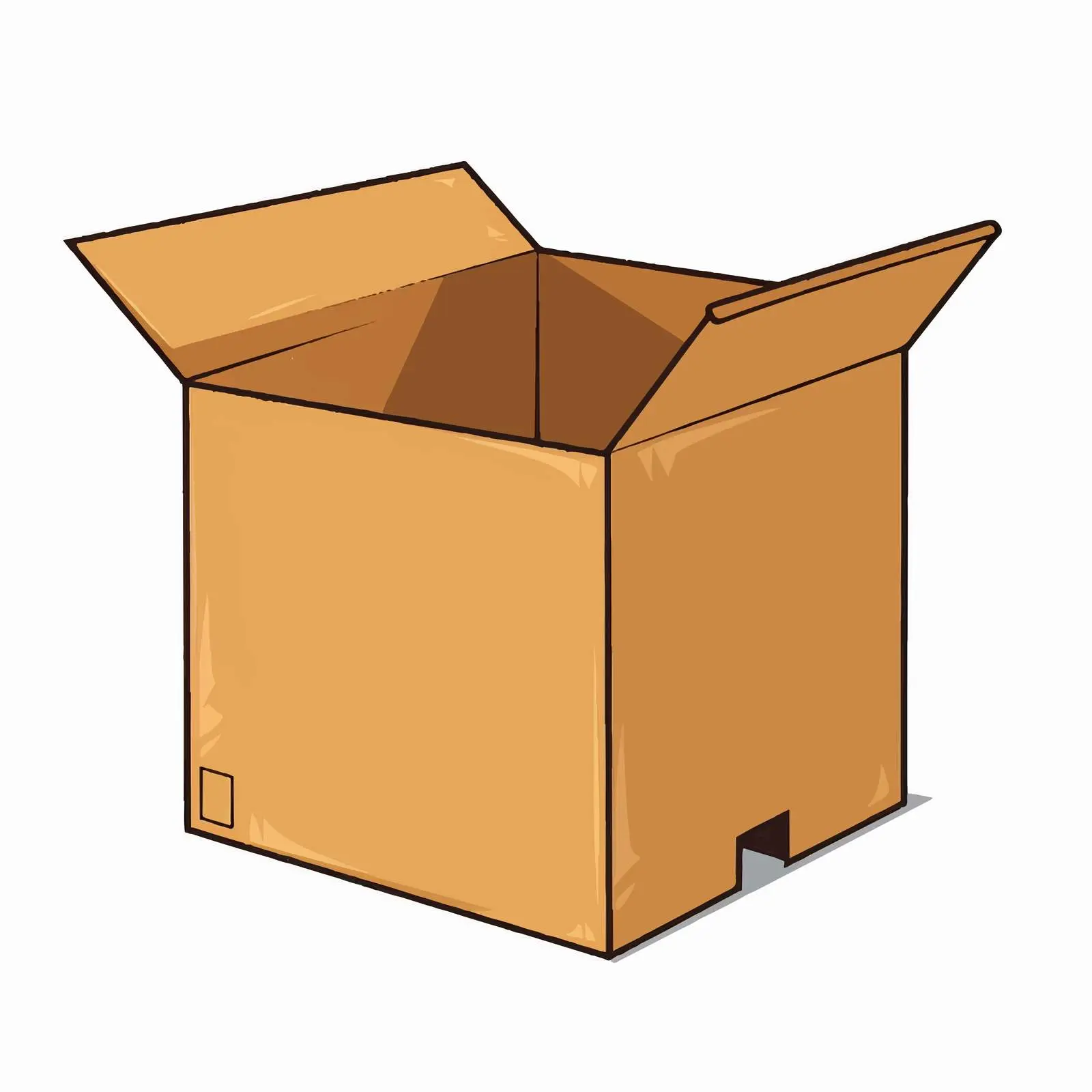 Cardboard Box Outline Vector Illustration on White Background – free parcel image from Dotvec