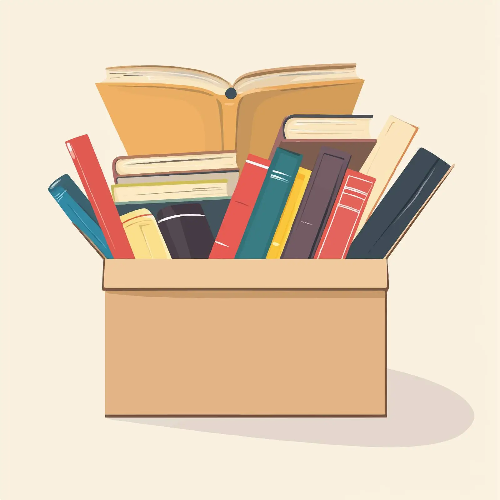 Books for Donation in Cardboard Box — free download from Dotvec