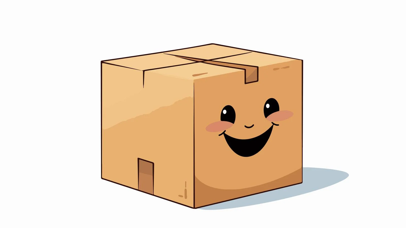 Cartoon Box Character Vector Illustration — free download from Dotvec
