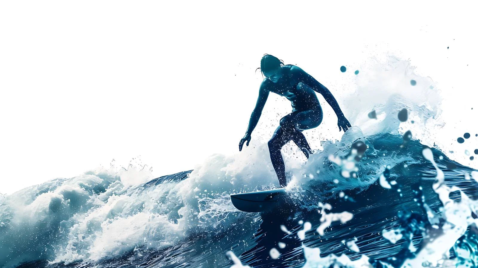 Serene surfer gliding on tranquil waters — free download from Dotvec