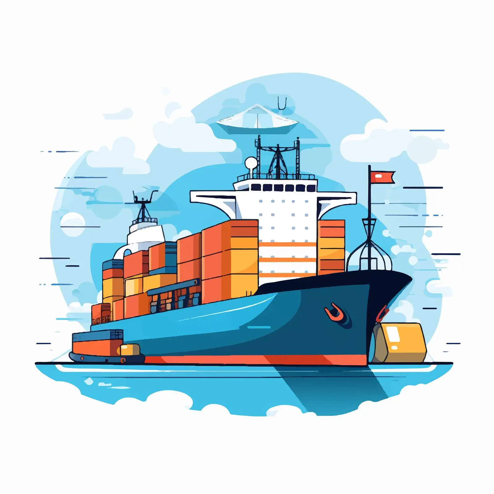 Cargo Ship Transportation and Document Vector Icon – free maritime image from Dotvec