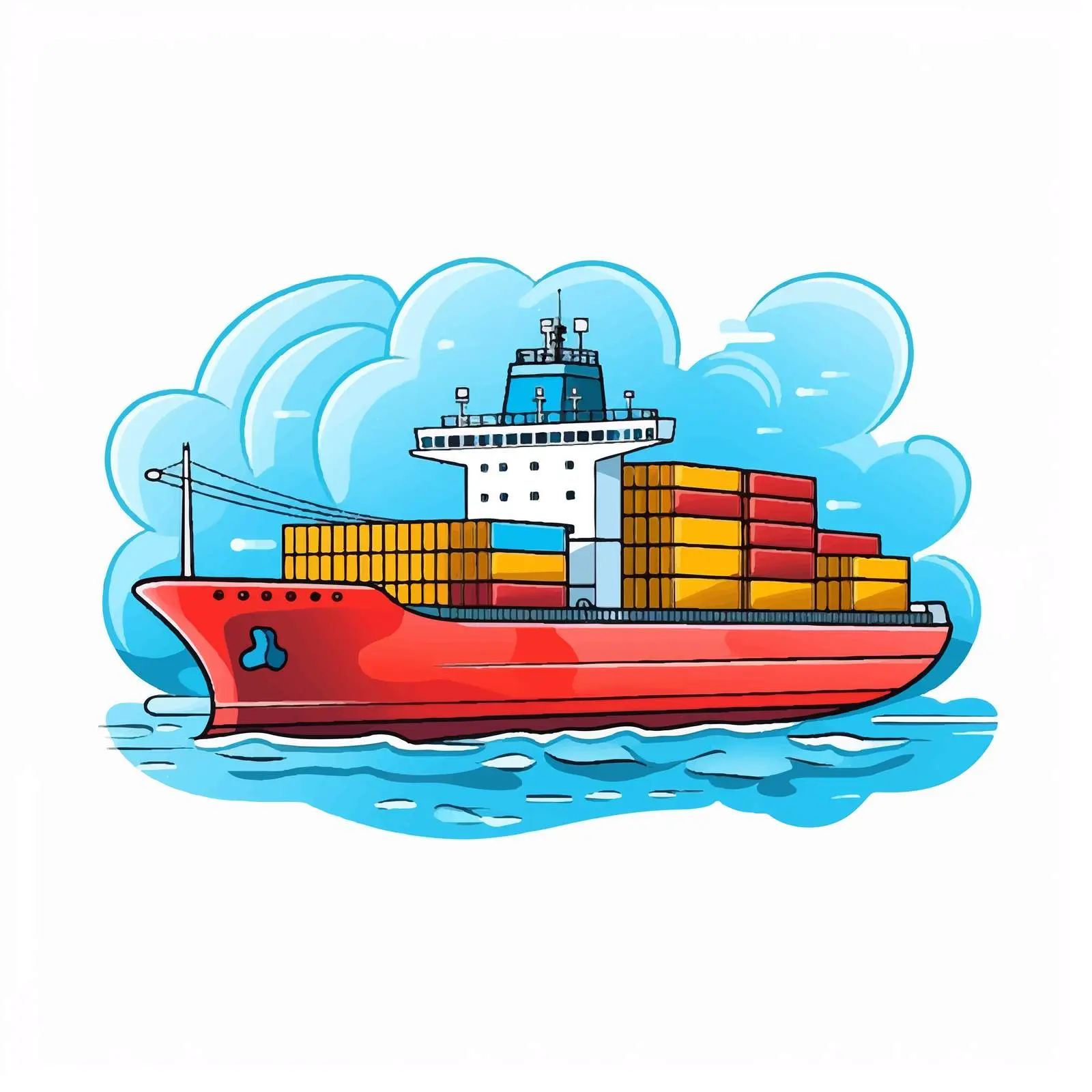 Cargo Ship Transportation Icon with Document – free maritime image from Dotvec