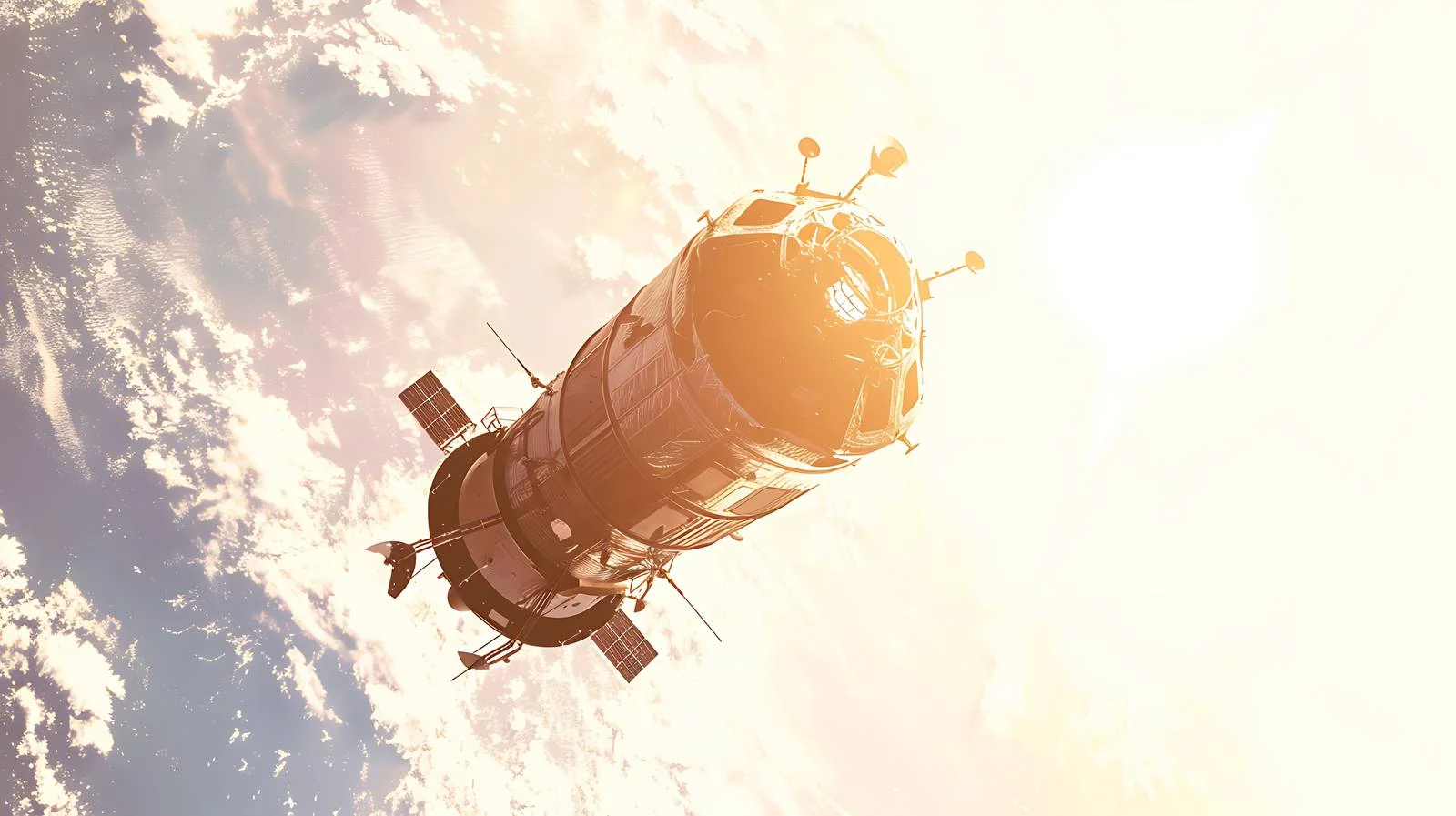 Cargo Spacecraft in Low-Earth Orbit — free download from Dotvec