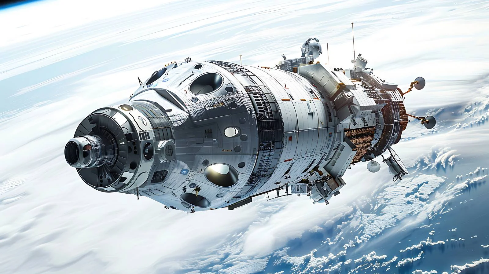 Cargo Spacecraft in Open Space — free download from Dotvec