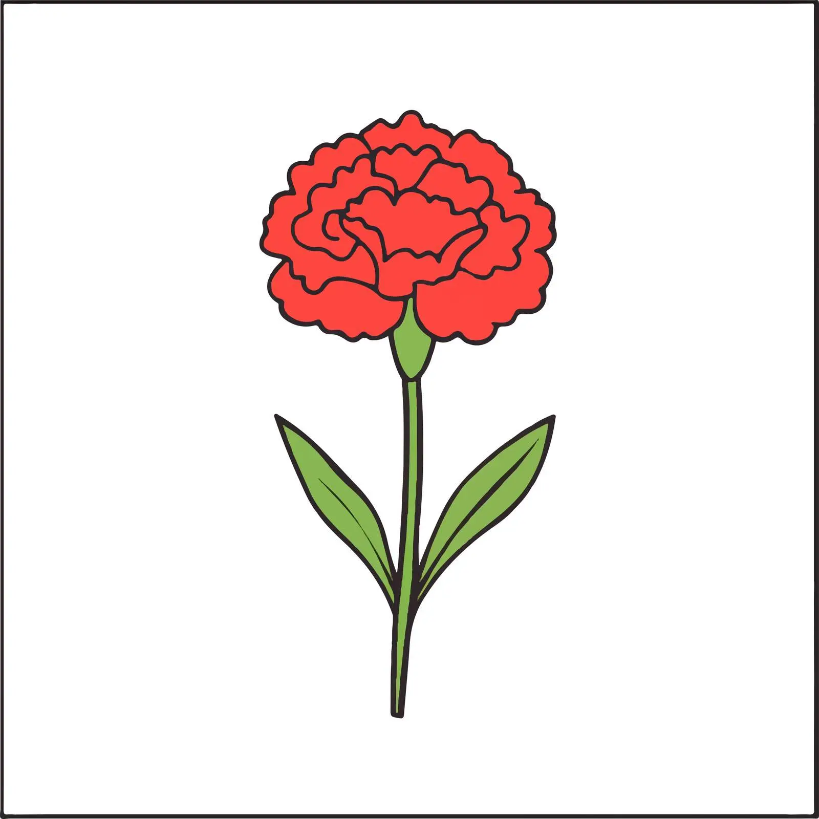 Carnation Outline Vector Icon — free download from Dotvec