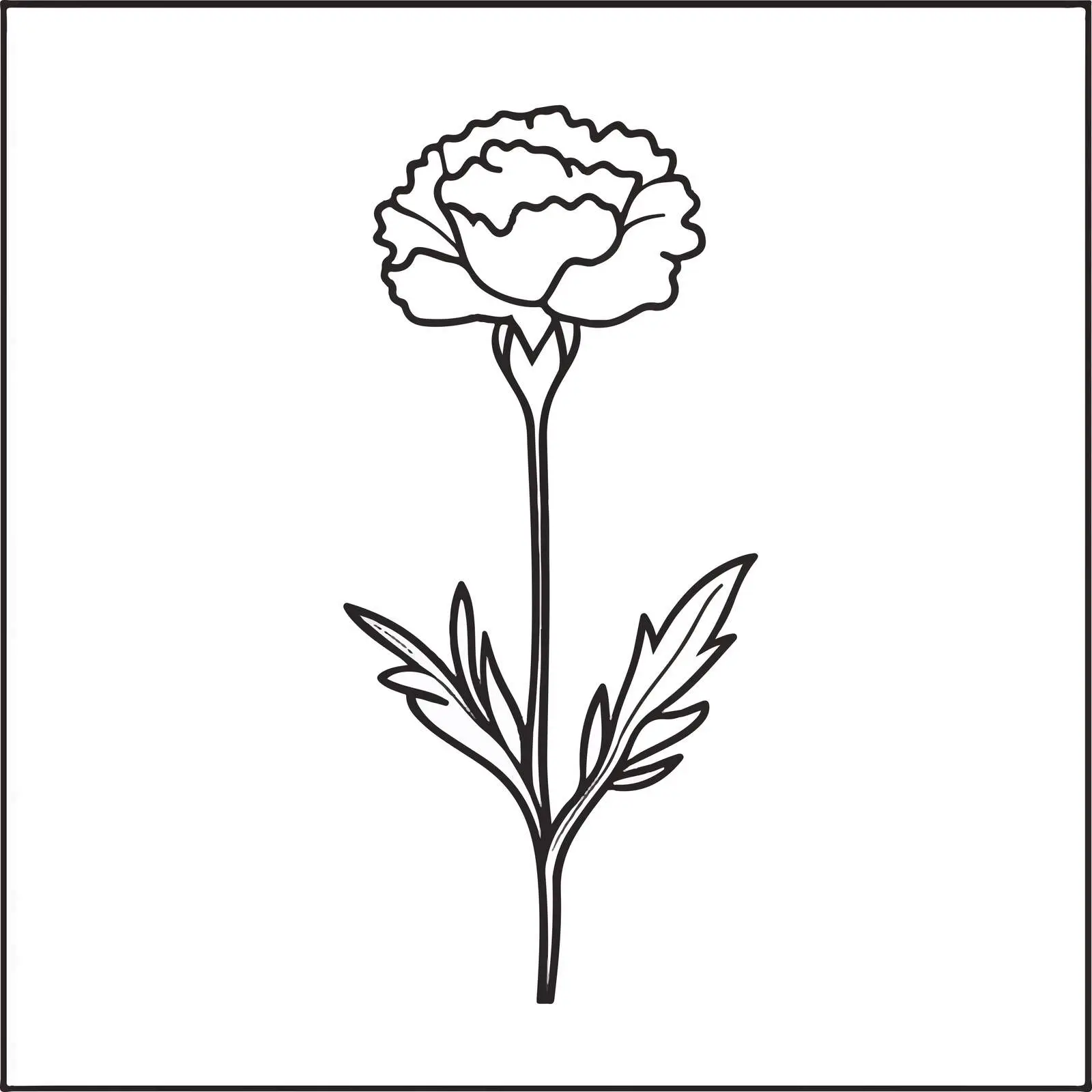 Outline Carnation Icon for Nature Collection — free download from Dotvec