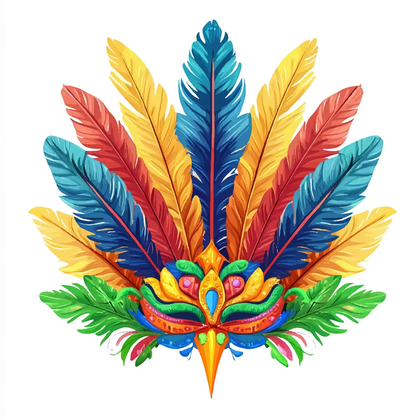 Carnival Hat with Colorful Feathers — free download from Dotvec