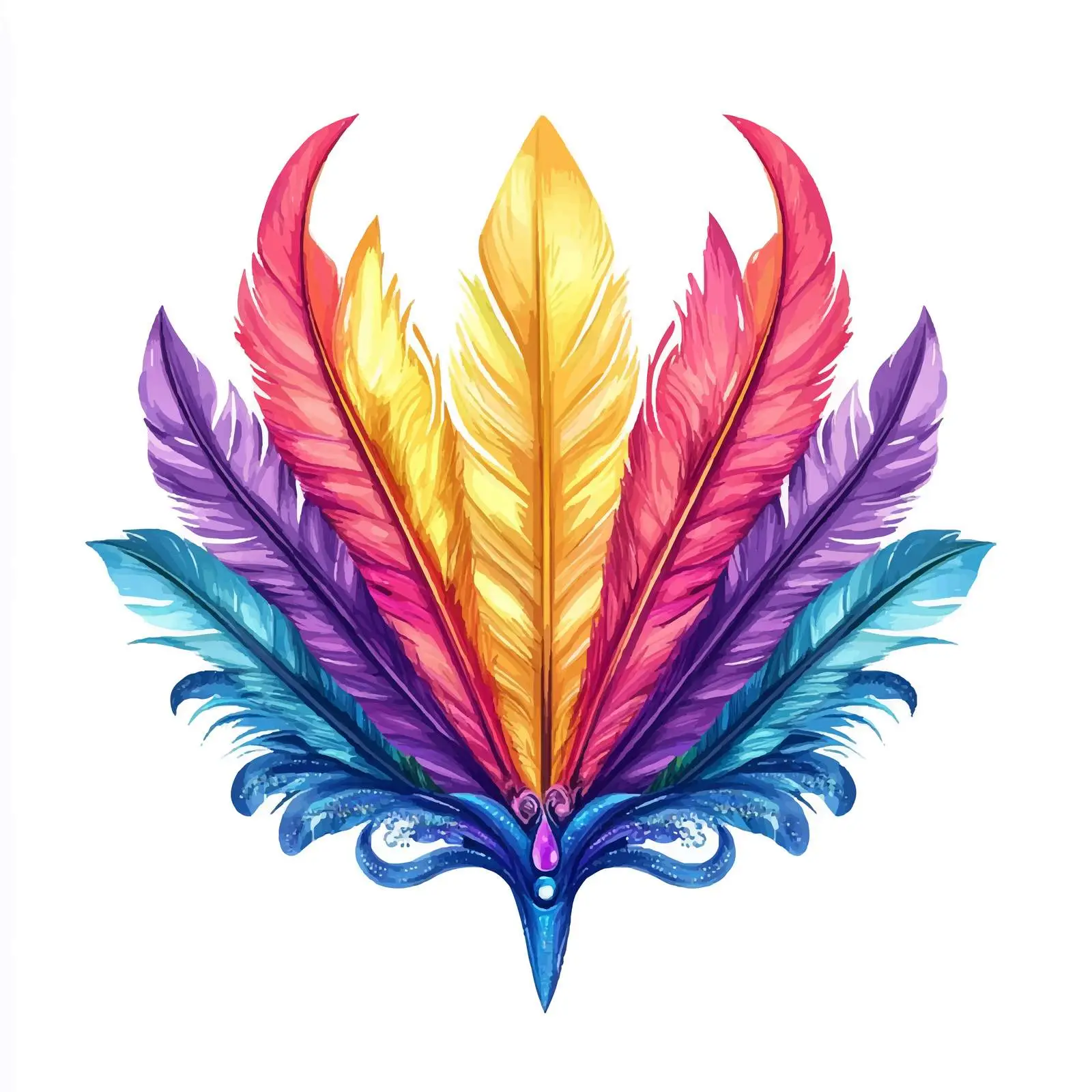 Carnival Feathers Hat Decoration Vector — free download from Dotvec
