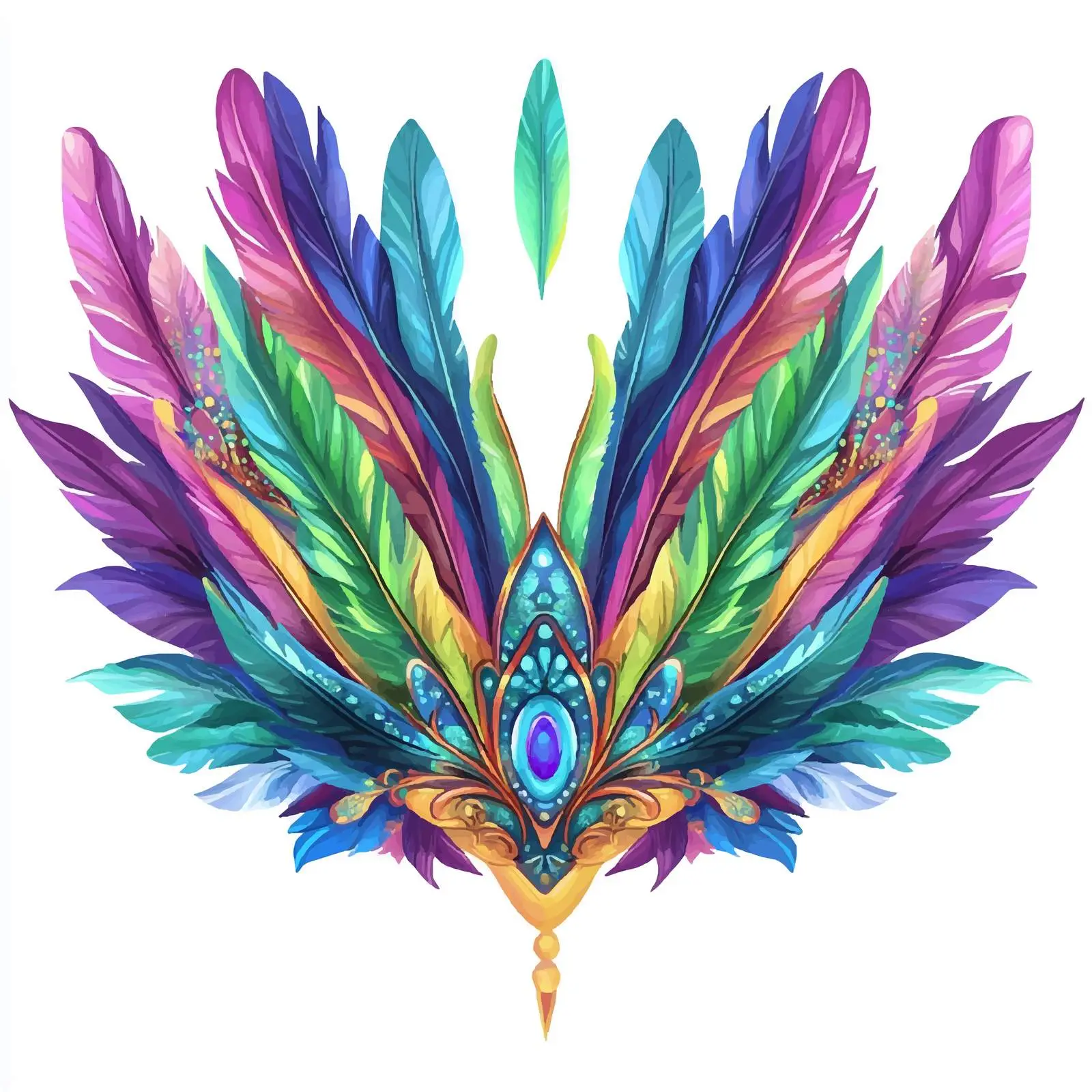 Colorful Carnival Feathers Hat Decoration — free download from Dotvec
