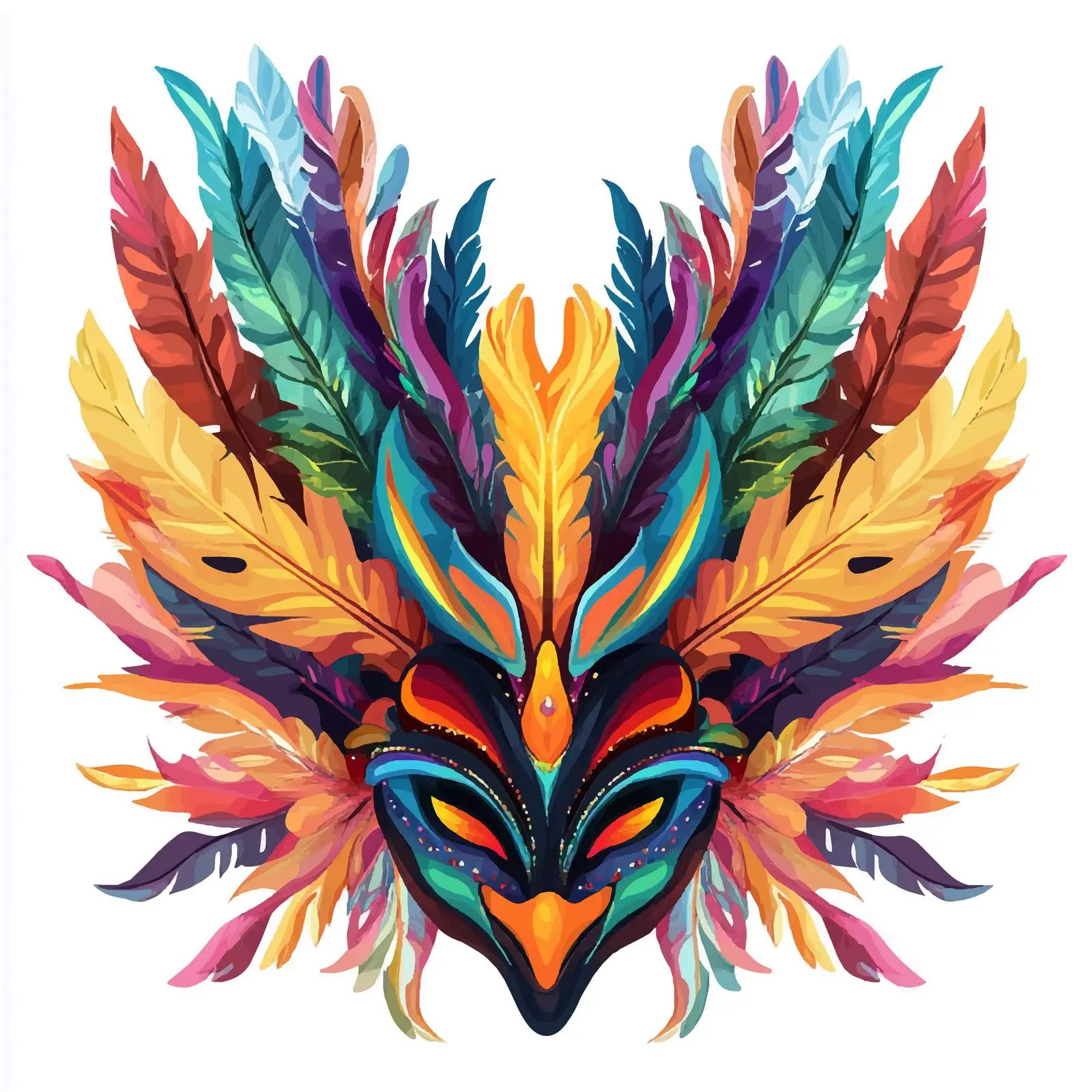 Colorful Carnival Feathers Hat Decoration — free download from Dotvec