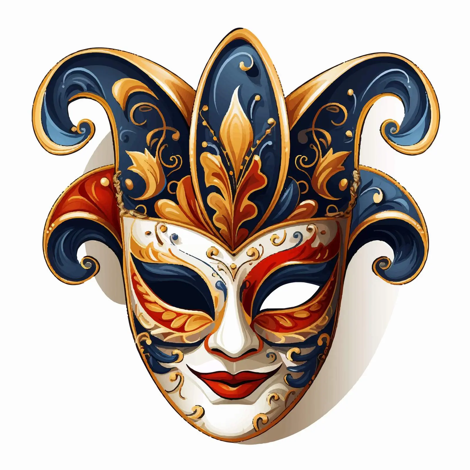Cartoon Carnival Mask with Gentleman Hat Vector — free download from Dotvec
