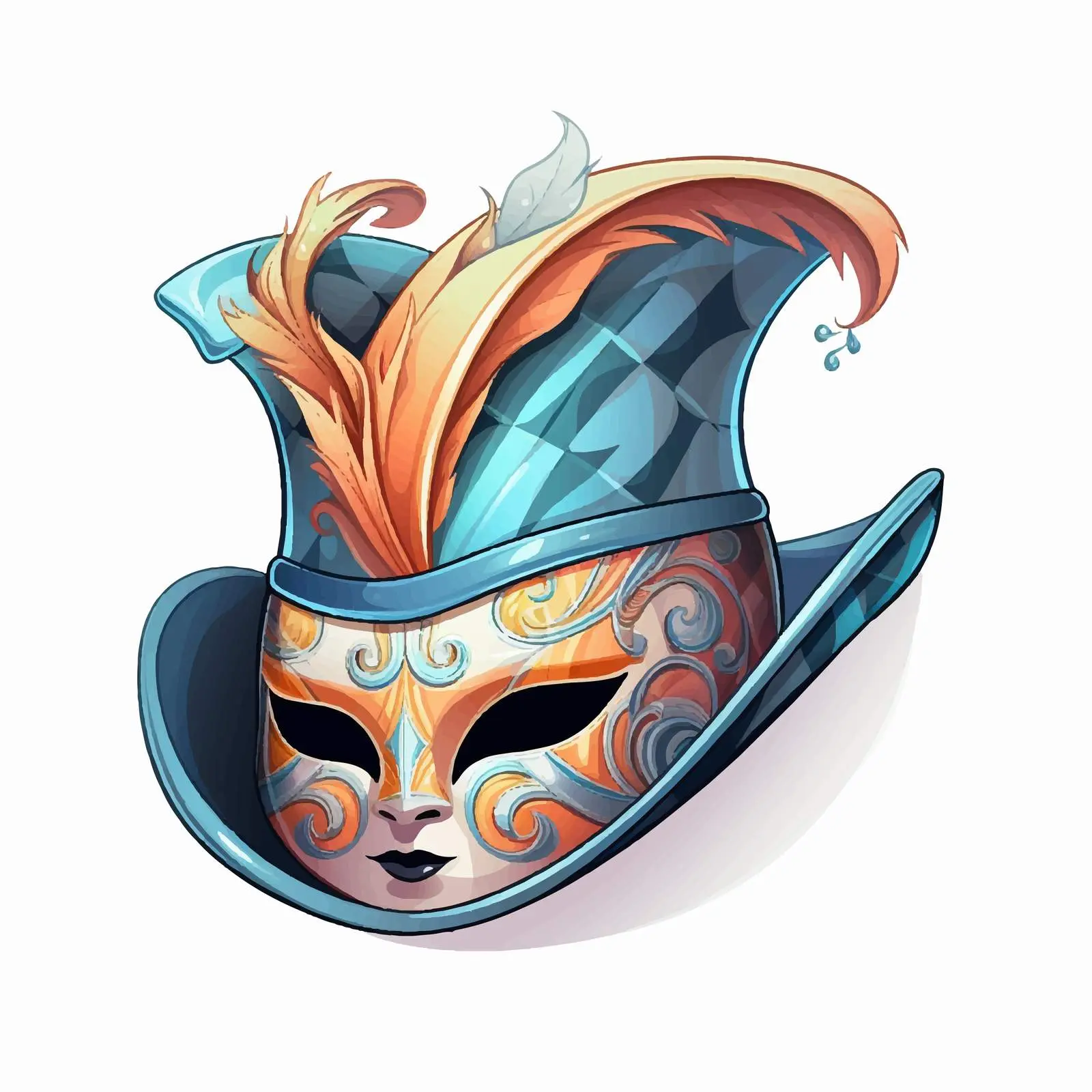 Gentleman Hat Carnival Mask Vector Illustration — free download from Dotvec