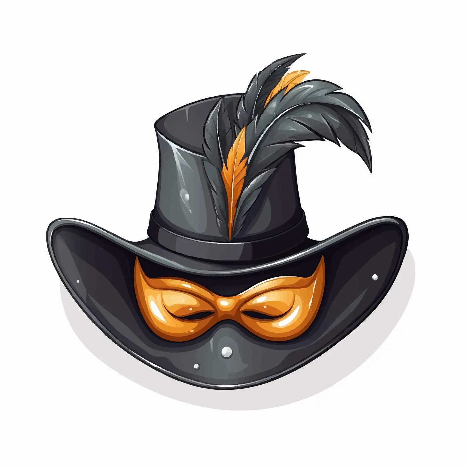 Cartoon Gentleman Hat Carnival Mask Vector Illustration — free download from Dotvec