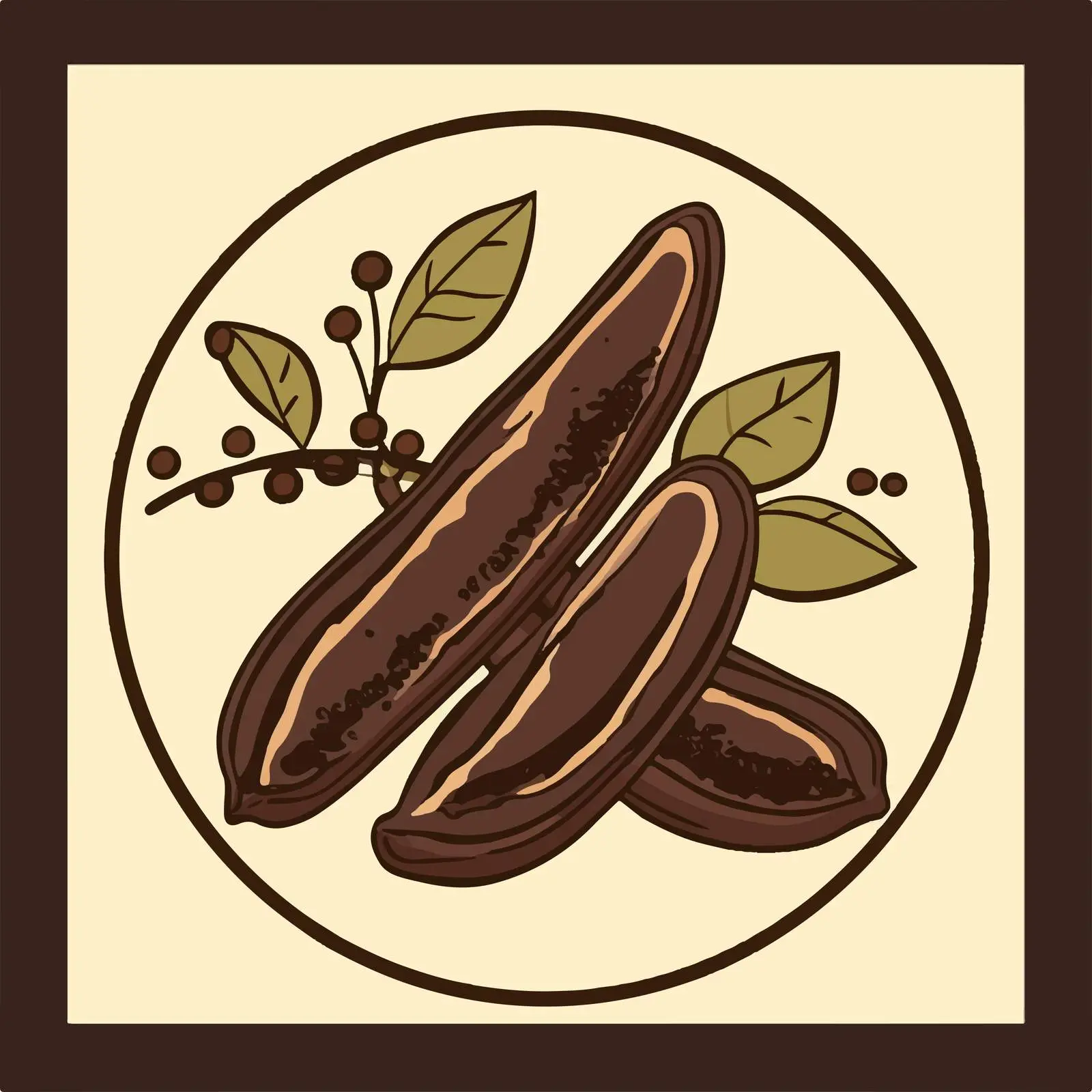 Carob Superfood Flat Vector Icon — free download from Dotvec