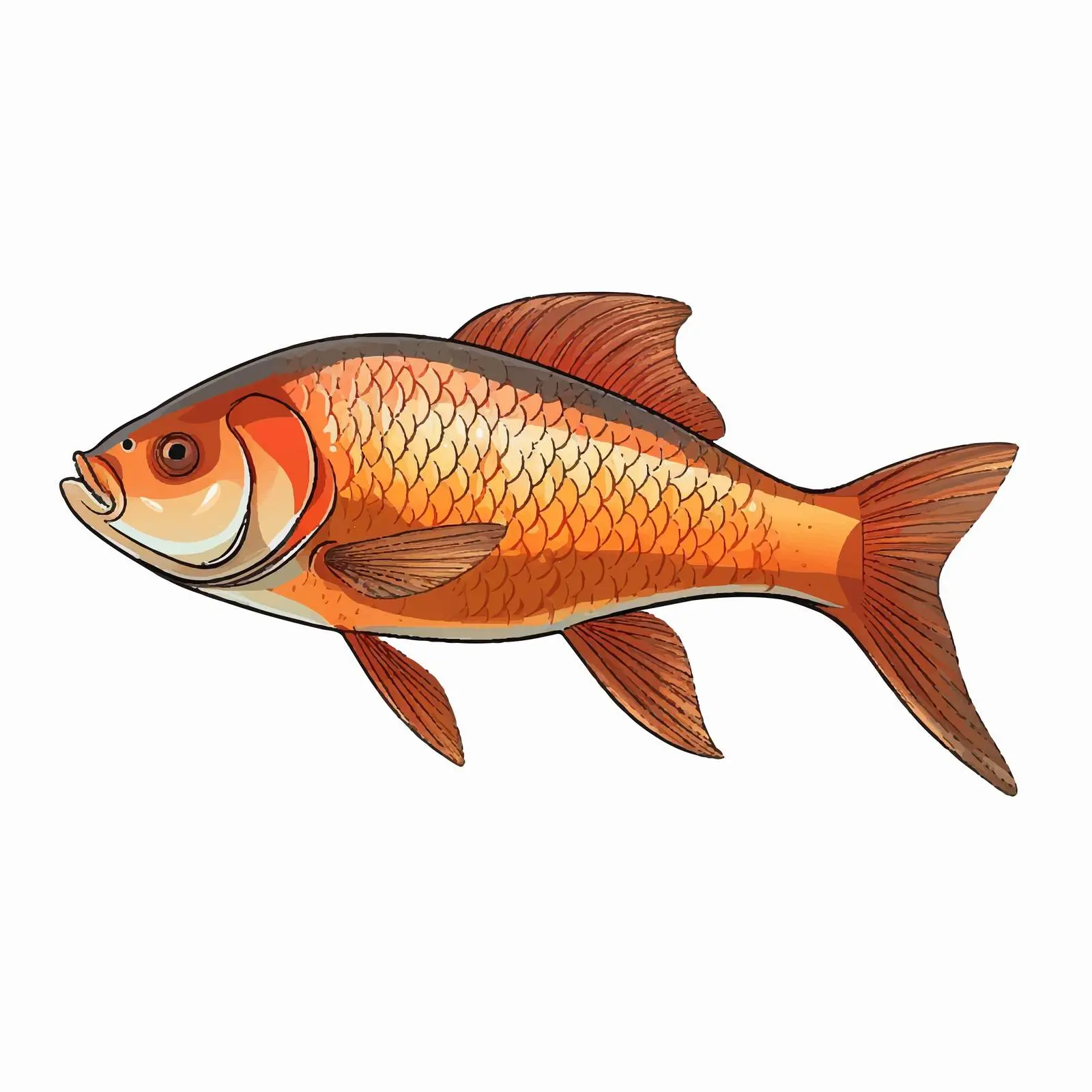 Carp Fish Vector Illustration on White Background — free download from Dotvec